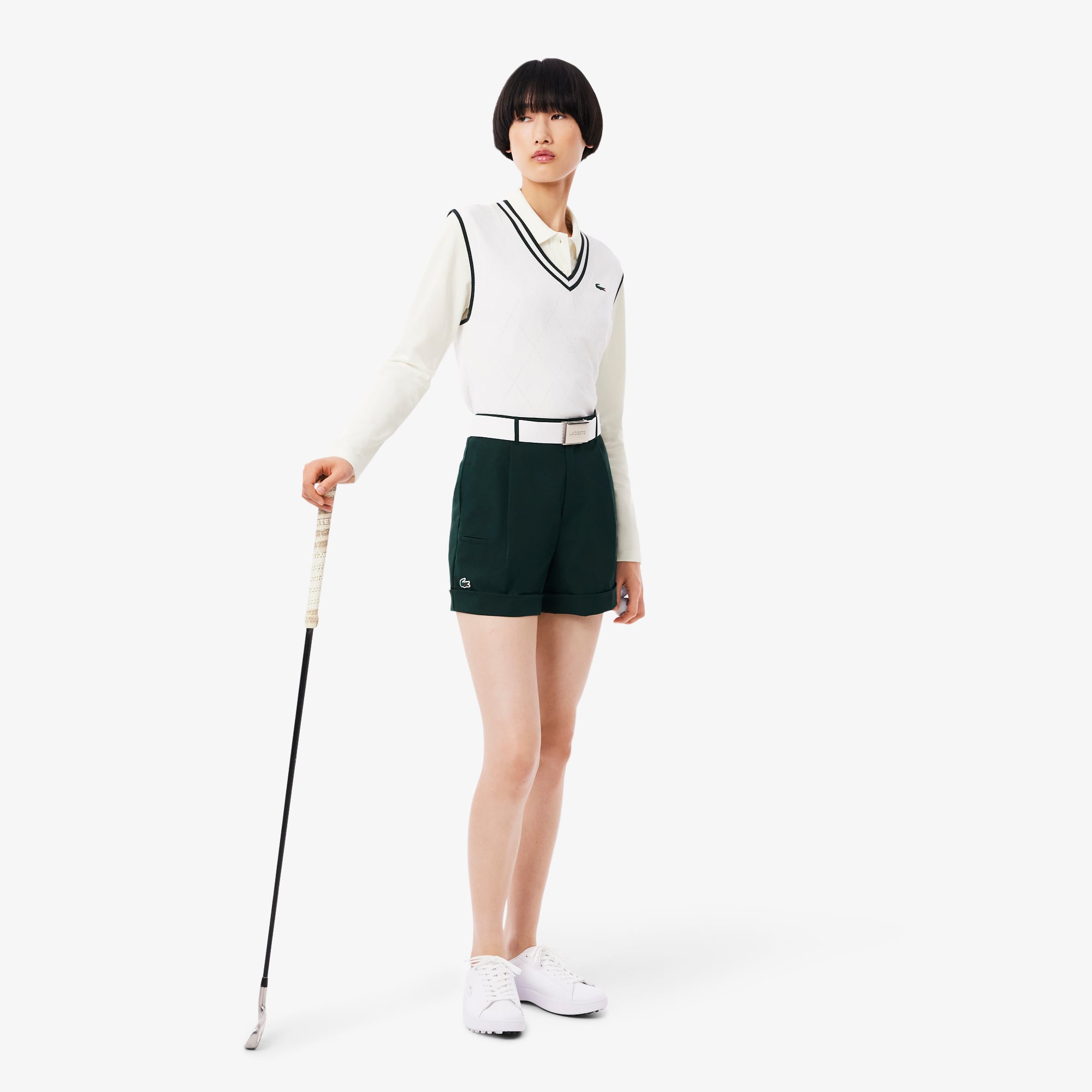 Áo Polo Golf Lacoste Nữ Dáng Suông Chống Tia Uv Điều Hòa Nhiệt Độ