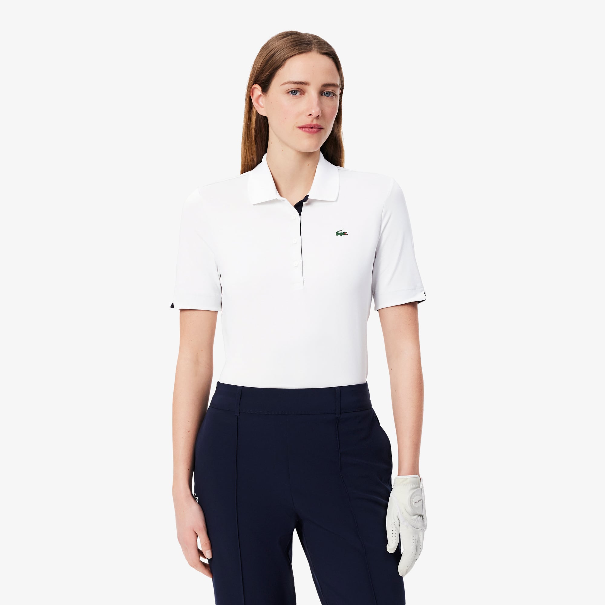 Áo Polo Golf Lacoste Nữ Ôm Dáng Co Giãn Chống Tia Uv