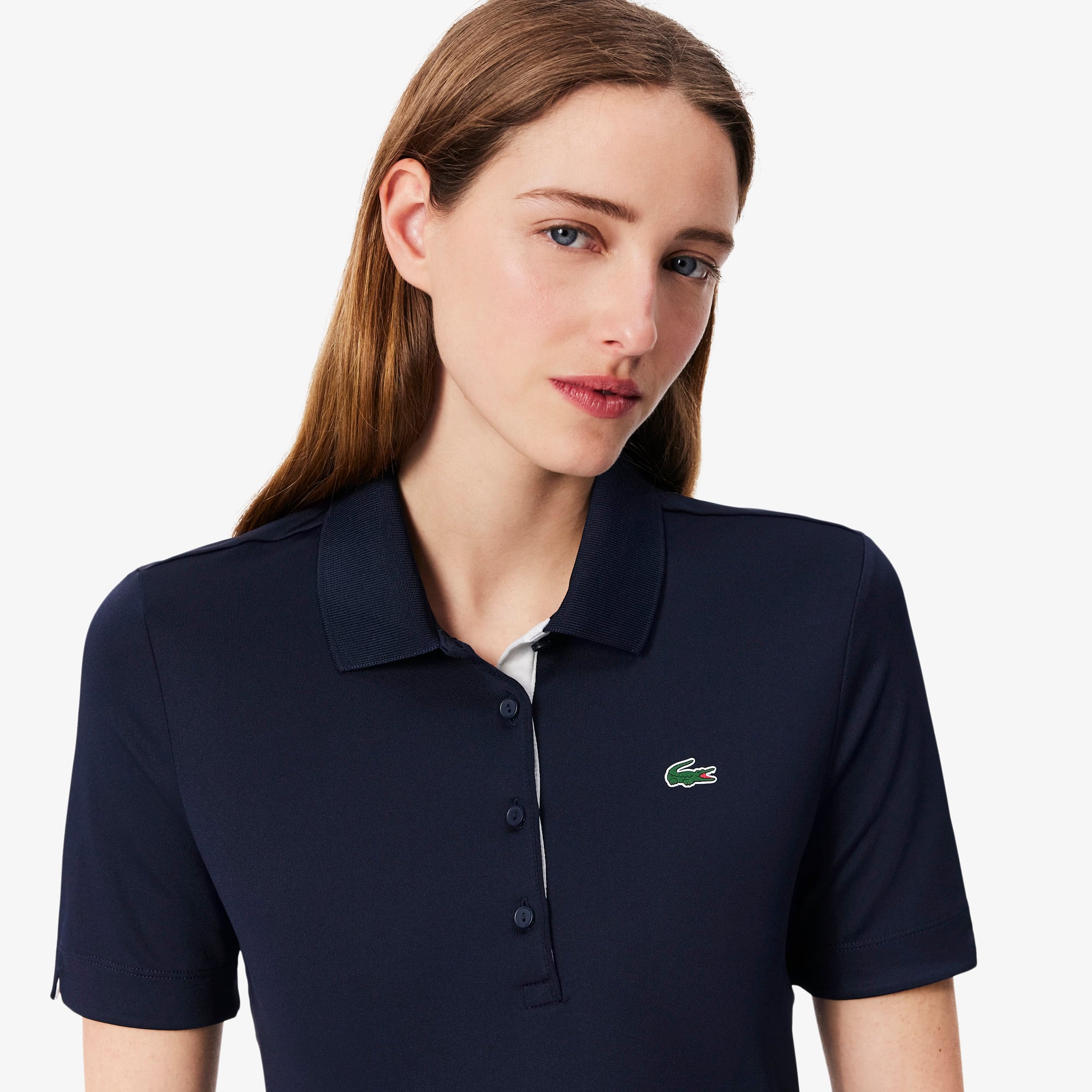 Áo Polo Golf Lacoste Nữ Ôm Dáng Co Giãn Chống Tia Uv