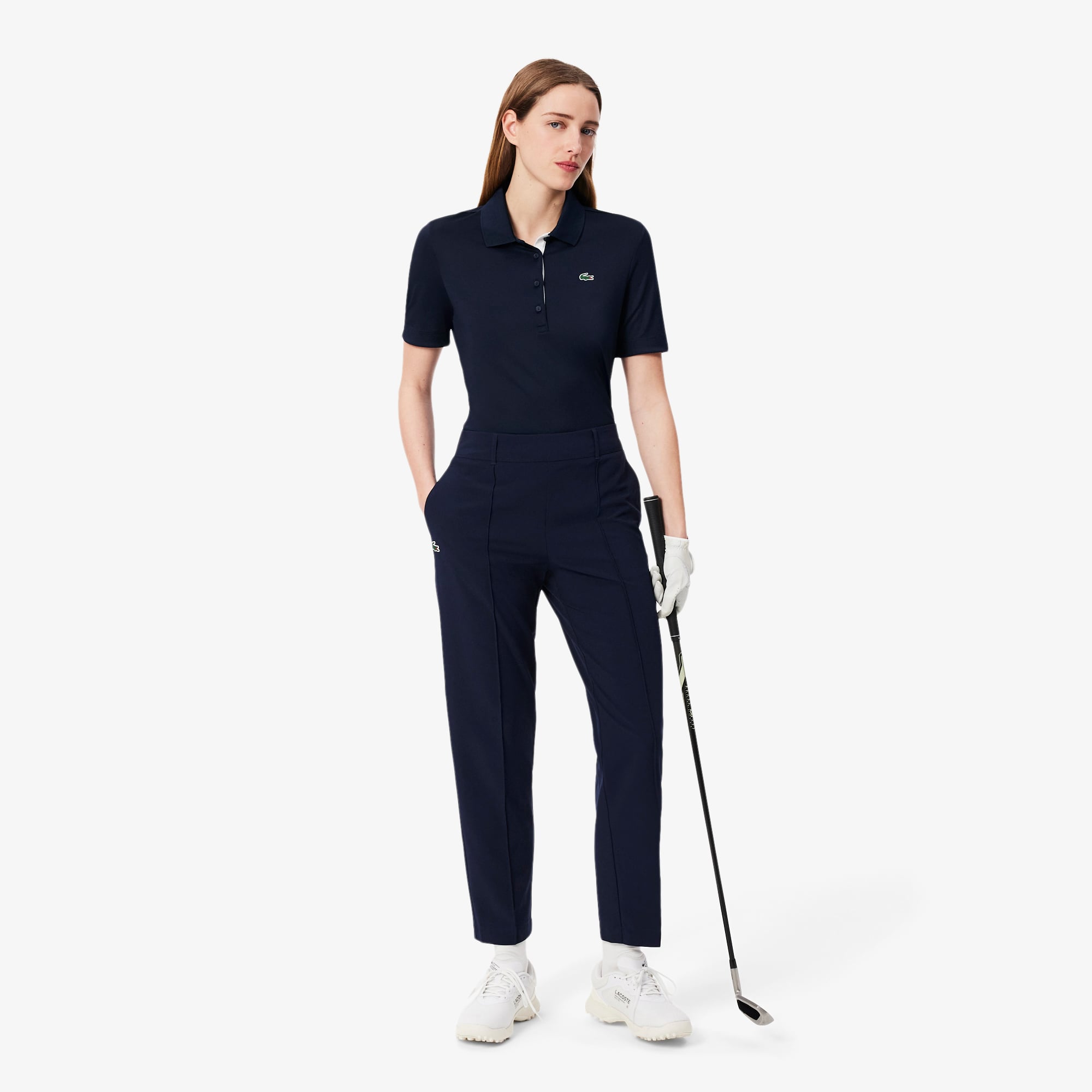 Áo Polo Golf Lacoste Nữ Ôm Dáng Co Giãn Chống Tia Uv