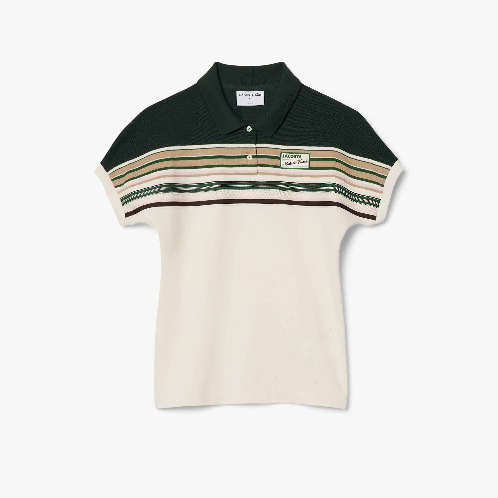 Áo Polo Lacoste Nữ Ôm Dáng Sọc Sản Xuất Tại Pháp