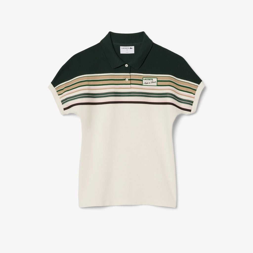 Áo Polo Lacoste Nữ Ôm Dáng Sọc Sản Xuất Tại Pháp