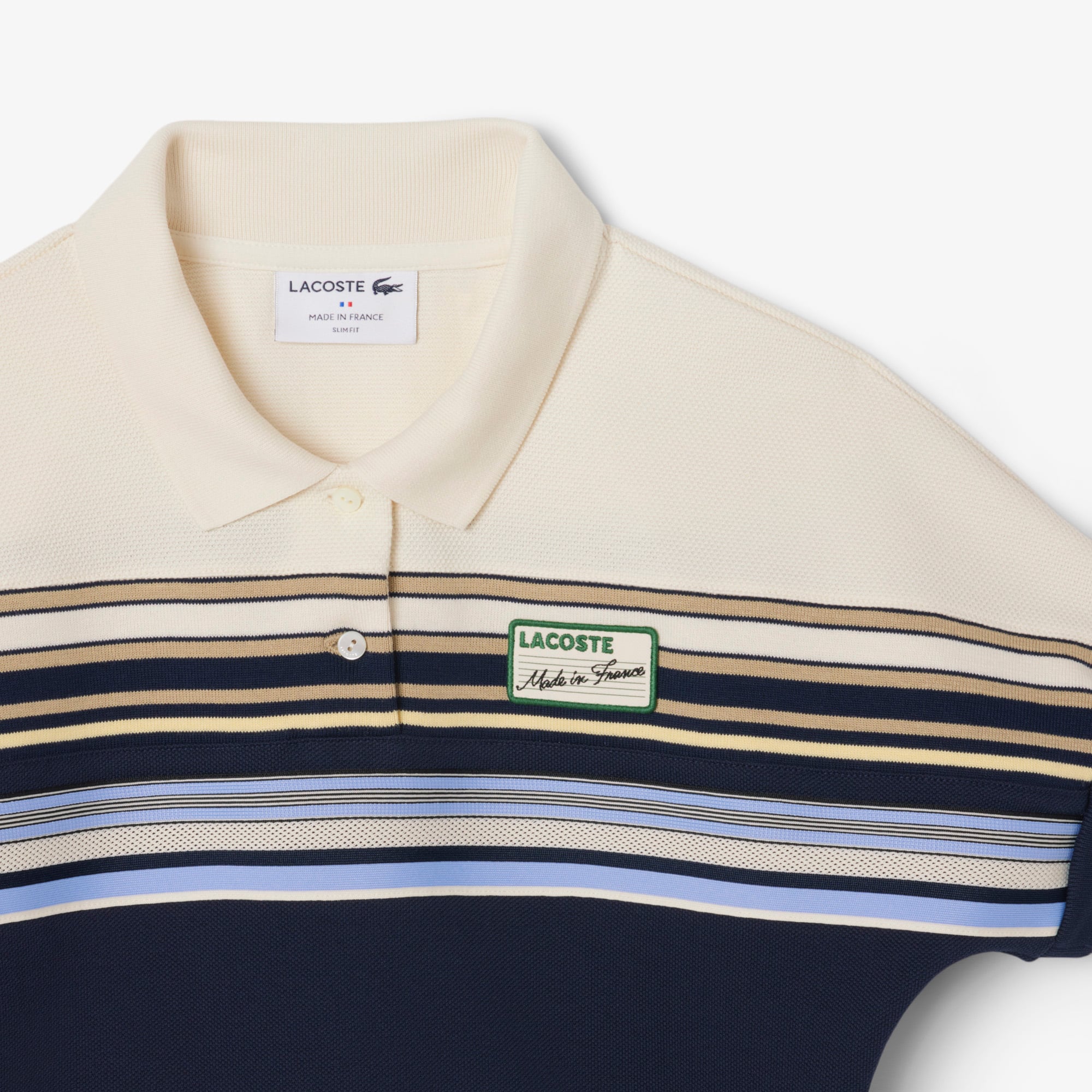 Áo Polo Lacoste Nữ Ôm Dáng Sọc Sản Xuất Tại Pháp