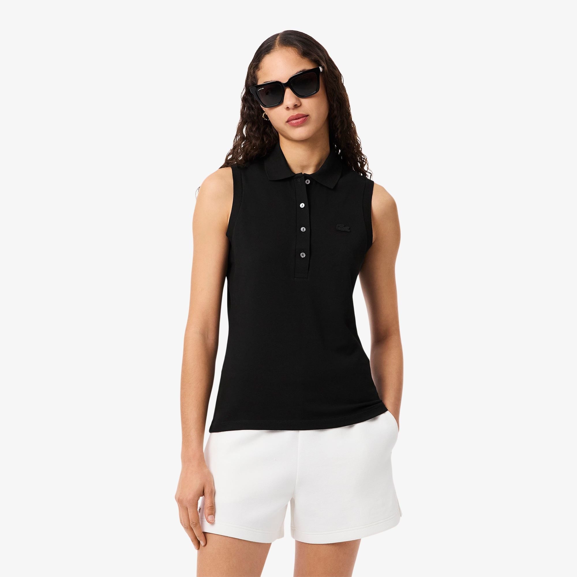 Áo Polo Lacoste Nữ L.12.D Piqué Ôm Dáng Sát Nách Co Dãn