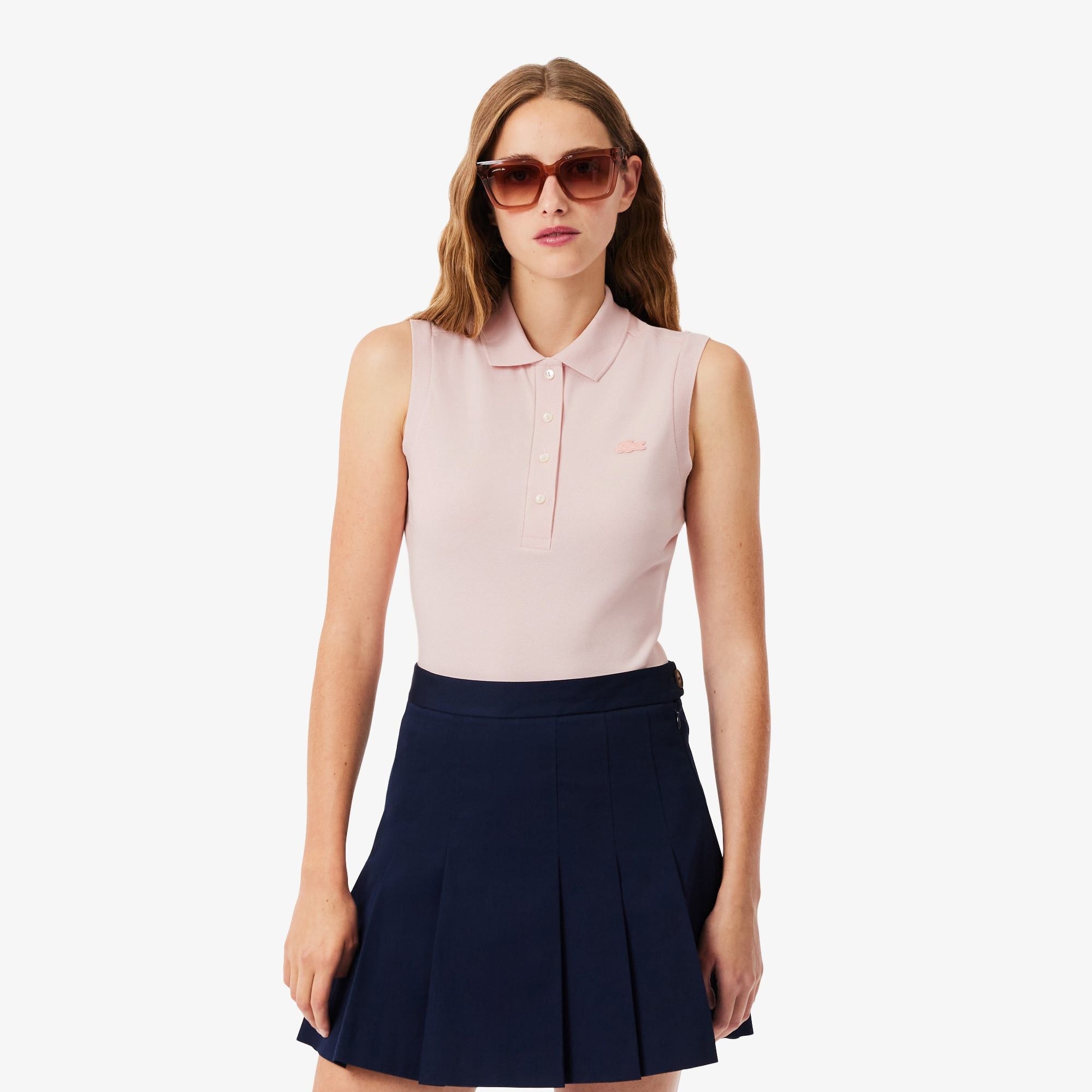 Áo Polo Lacoste Nữ L.12.D Piqué Ôm Dáng Sát Nách Co Dãn