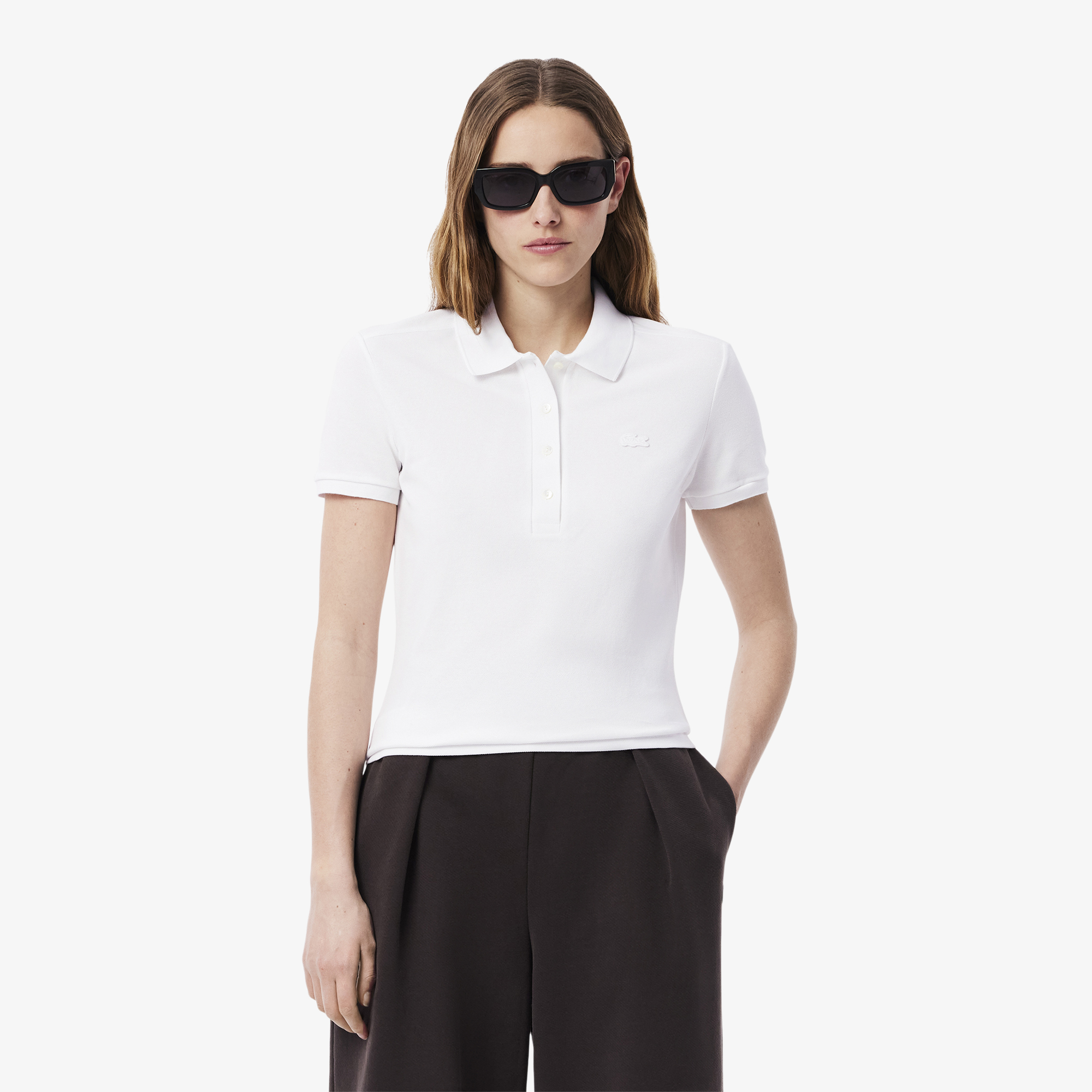 Áo Polo Lacoste Nữ L.12.D Ôm Dáng Chất Liệu Piqué Co Giãn