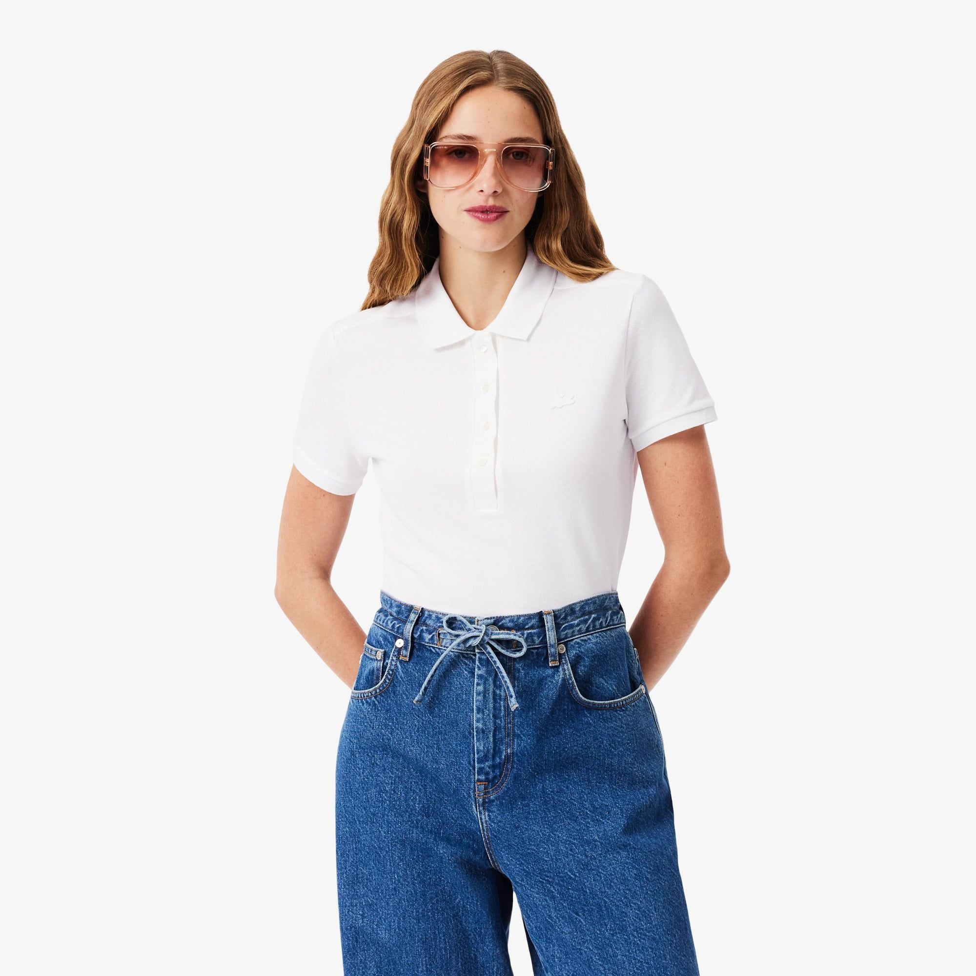 Áo Polo Lacoste Nữ L.12.D Ôm Dáng Chất Liệu Piqué Co Giãn