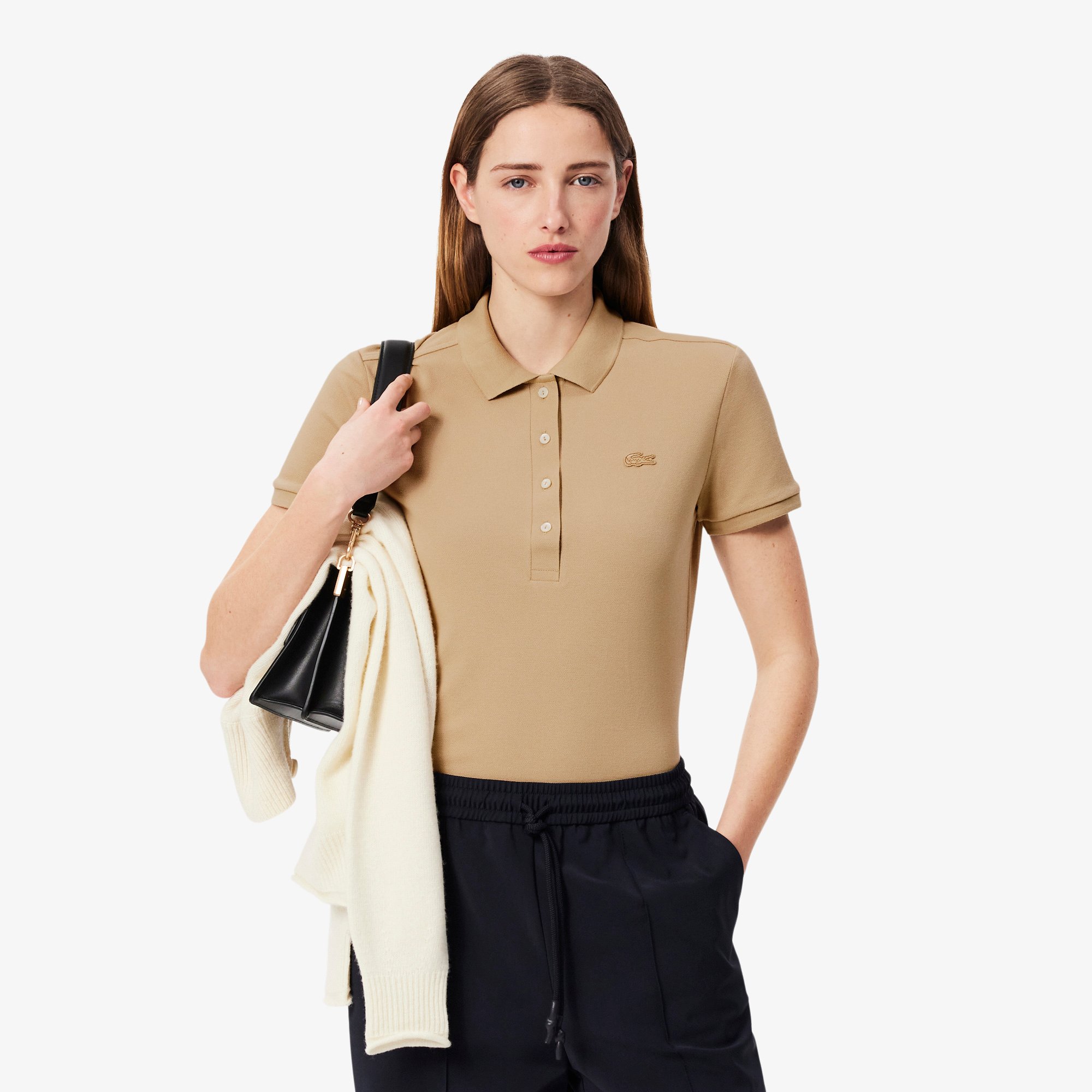 Áo Polo Lacoste Nữ L.12.D Ôm Dáng Chất Liệu Piqué Co Giãn