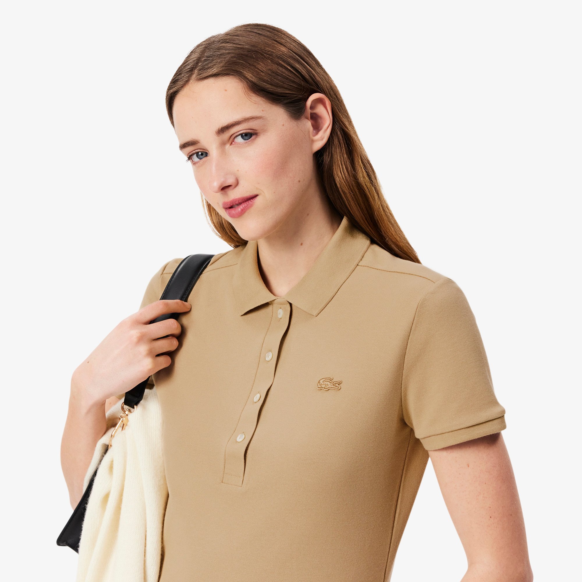 Áo Polo Lacoste Nữ L.12.D Ôm Dáng Chất Liệu Piqué Co Giãn