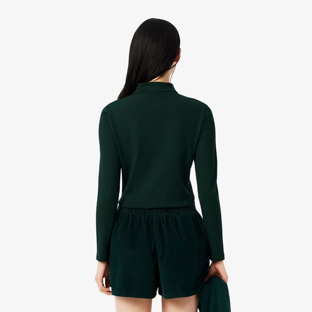 Áo Polo Lacoste Nữ L.12.D Piqué Ôm Dáng Co Giãn