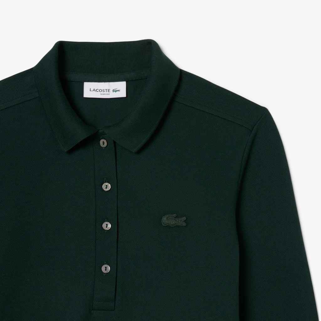 Áo Polo Lacoste Nữ L.12.D Piqué Ôm Dáng Co Giãn