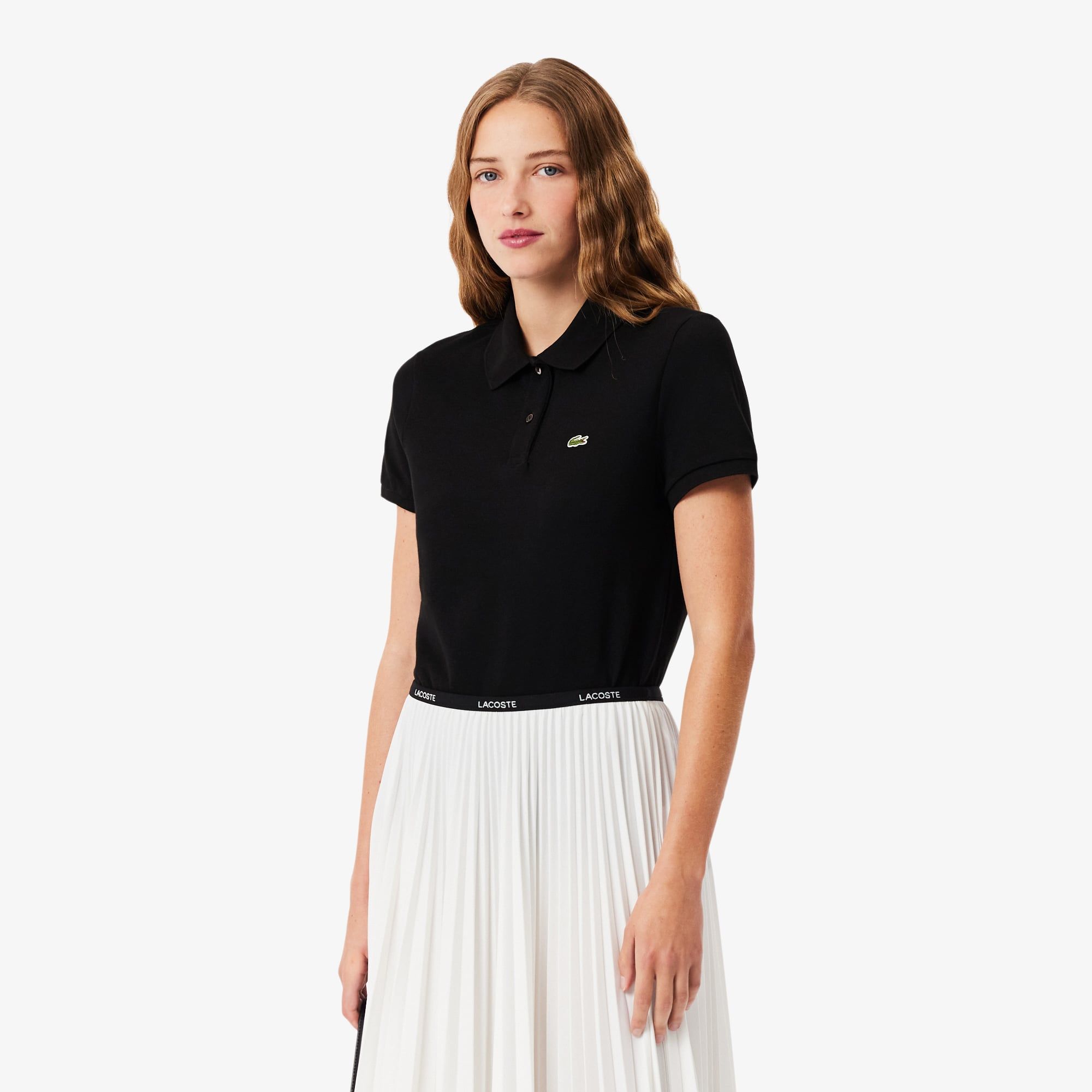 Áo Polo Lacoste Nữ Dáng Suông Chất Liệu Piqué Mềm Mại