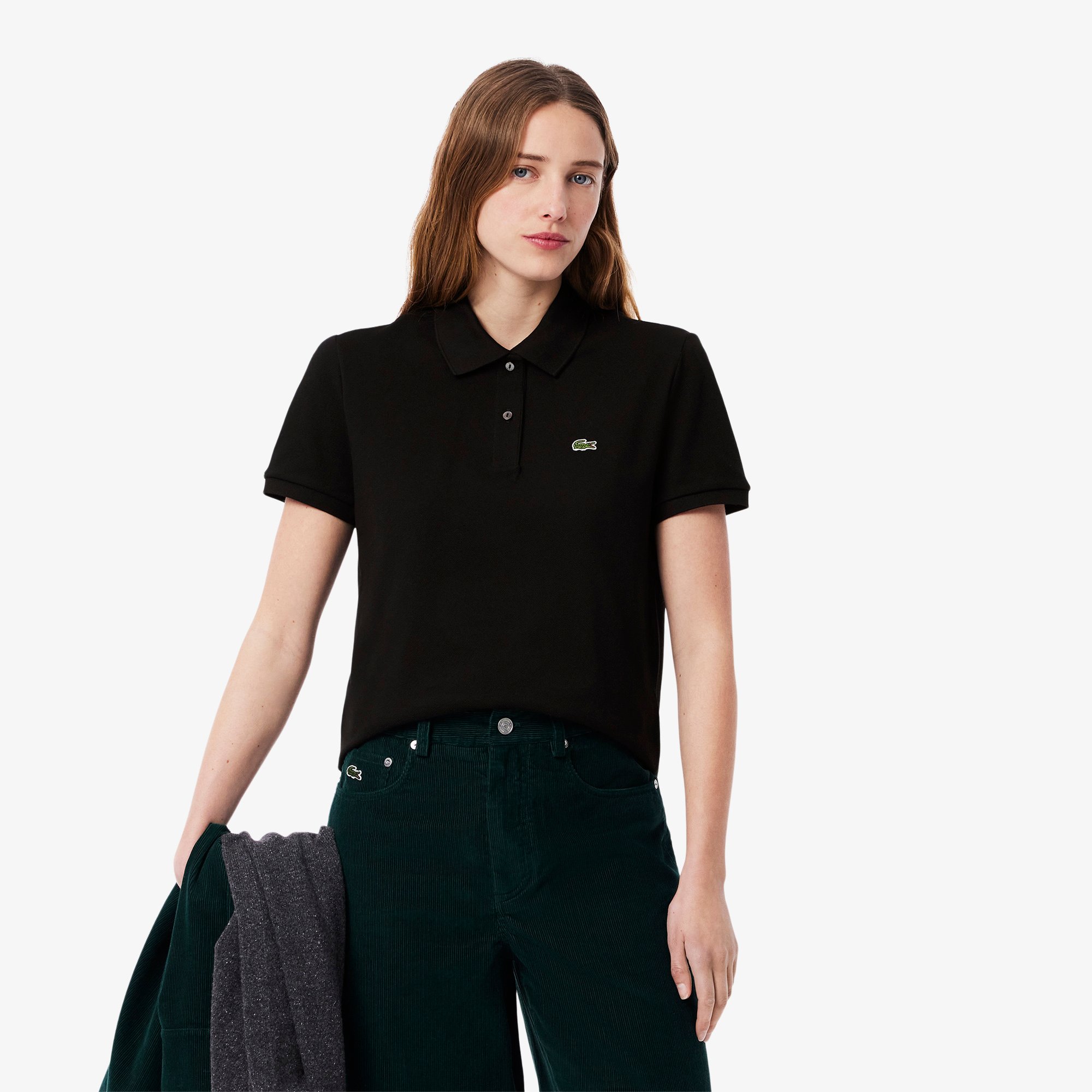 Áo Polo Lacoste Nữ Dáng Suông Chất Liệu Piqué Mềm Mại