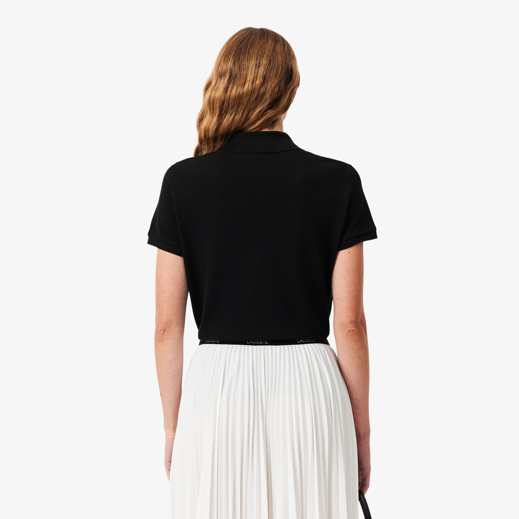 Áo Polo Lacoste Nữ Dáng Suông Chất Liệu Piqué Mềm Mại