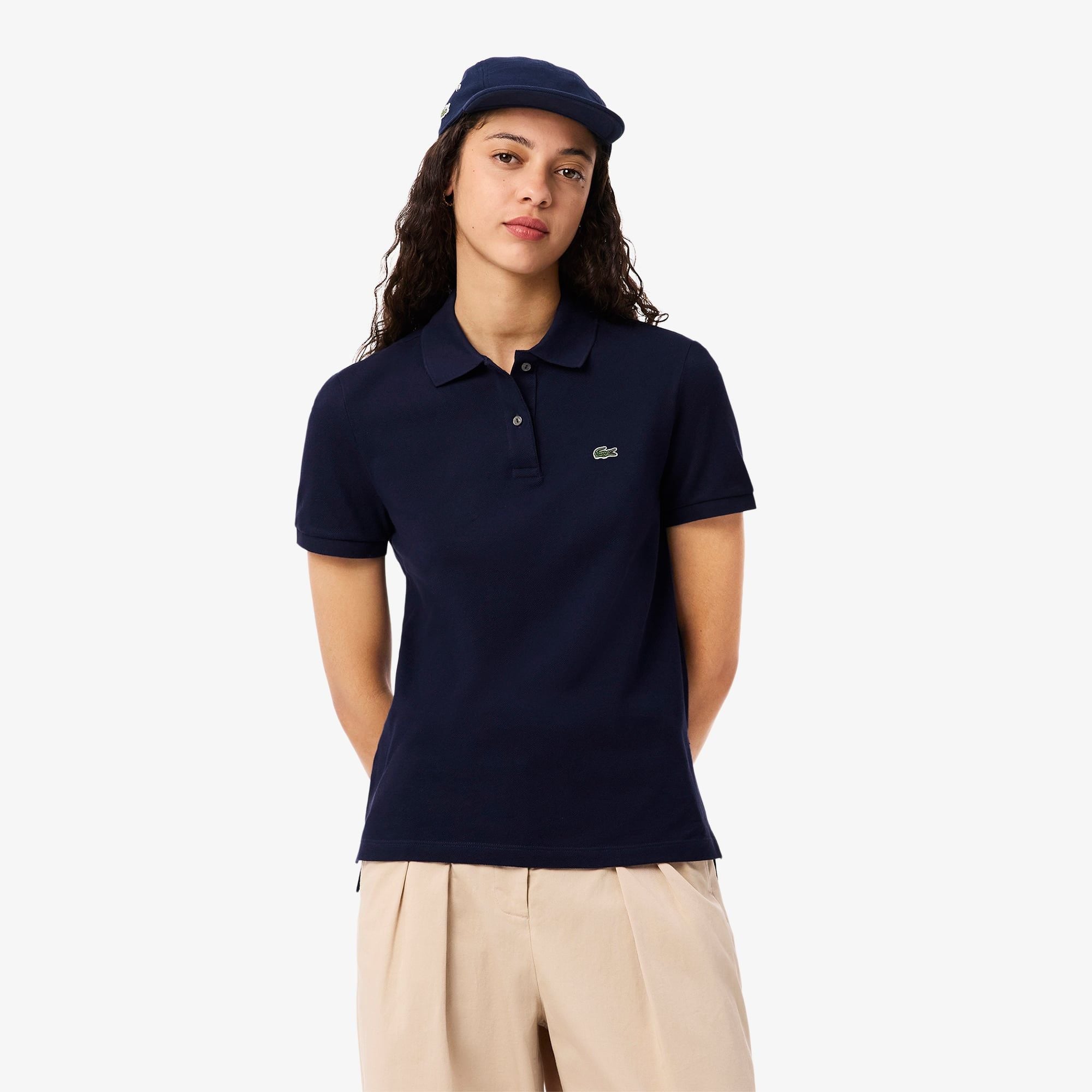 Áo Polo Lacoste Nữ Dáng Suông Chất Liệu Piqué Mềm Mại