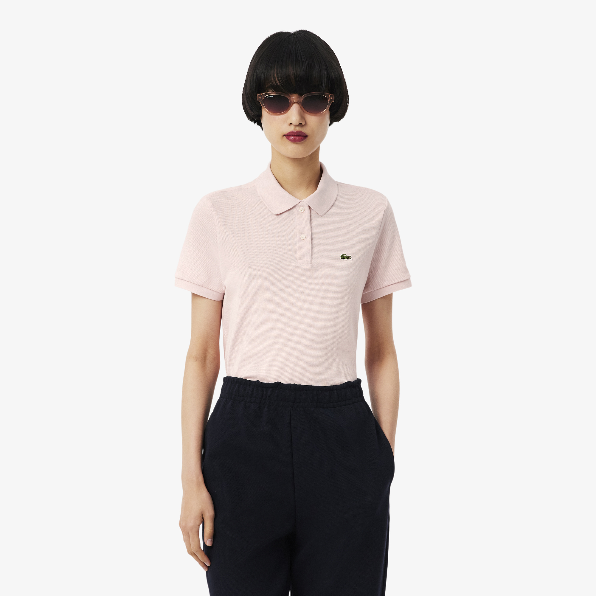 Áo Polo Lacoste Nữ Dáng Suông Chất Liệu Piqué Mềm Mại