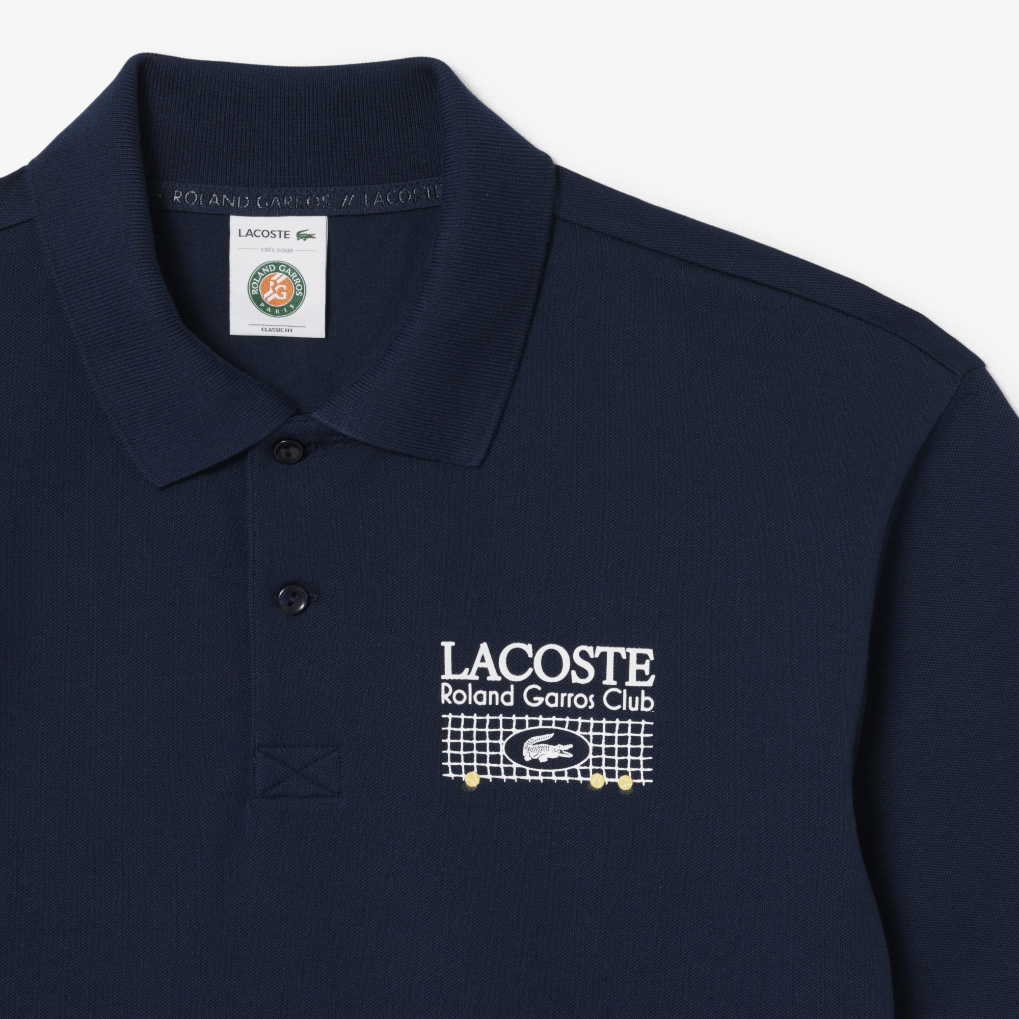 Áo Polo Lacoste Nam Phiên Bản Roland-Garros Dáng Suông Chất Liệu Petit Piqué