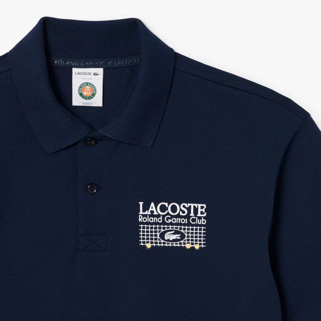 Áo Polo Lacoste Nam Phiên Bản Roland-Garros Dáng Suông Chất Liệu Petit Piqué