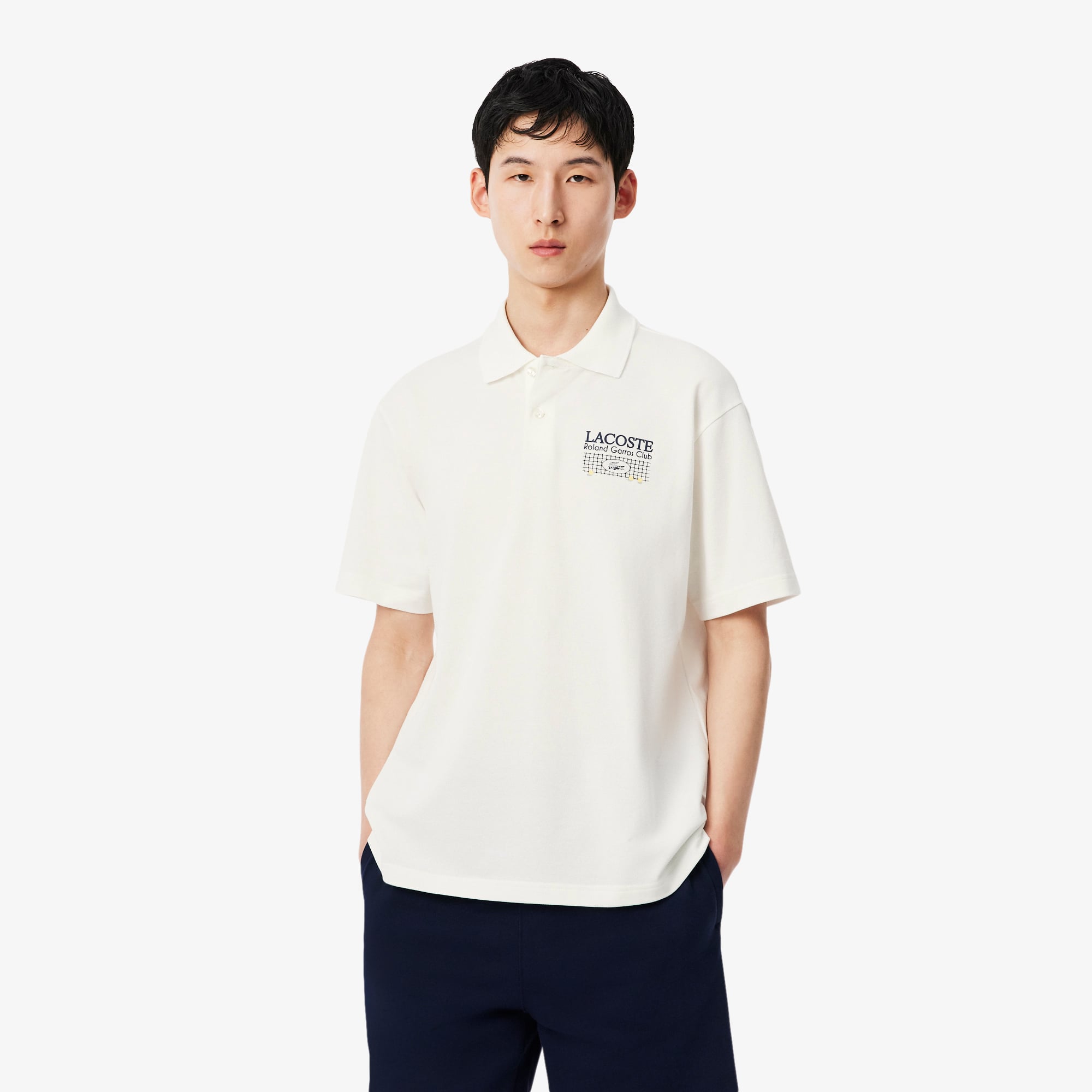 Áo Polo Lacoste Nam Phiên Bản Roland-Garros Dáng Suông Chất Liệu Petit Piqué