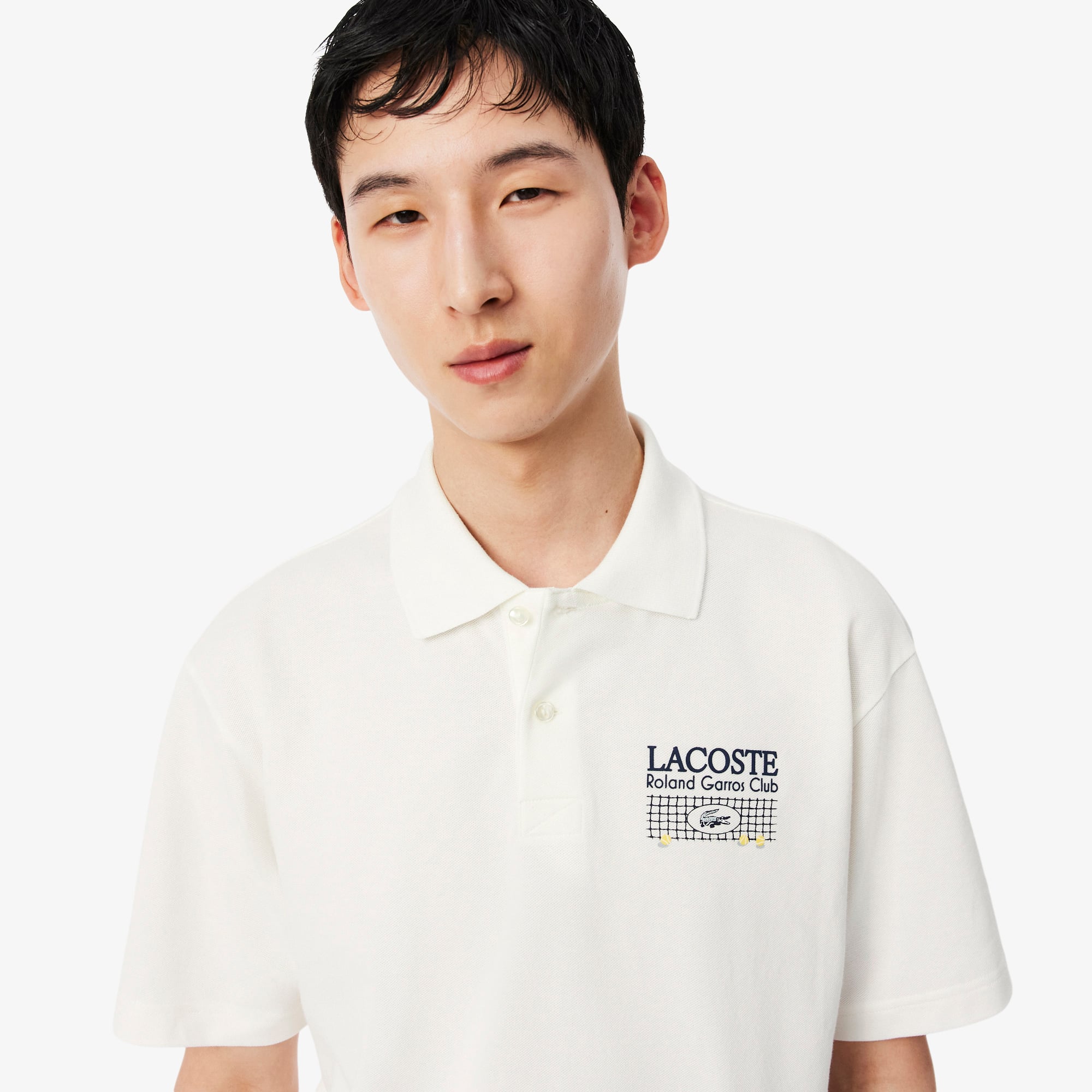 Áo Polo Lacoste Nam Phiên Bản Roland-Garros Dáng Suông Chất Liệu Petit Piqué