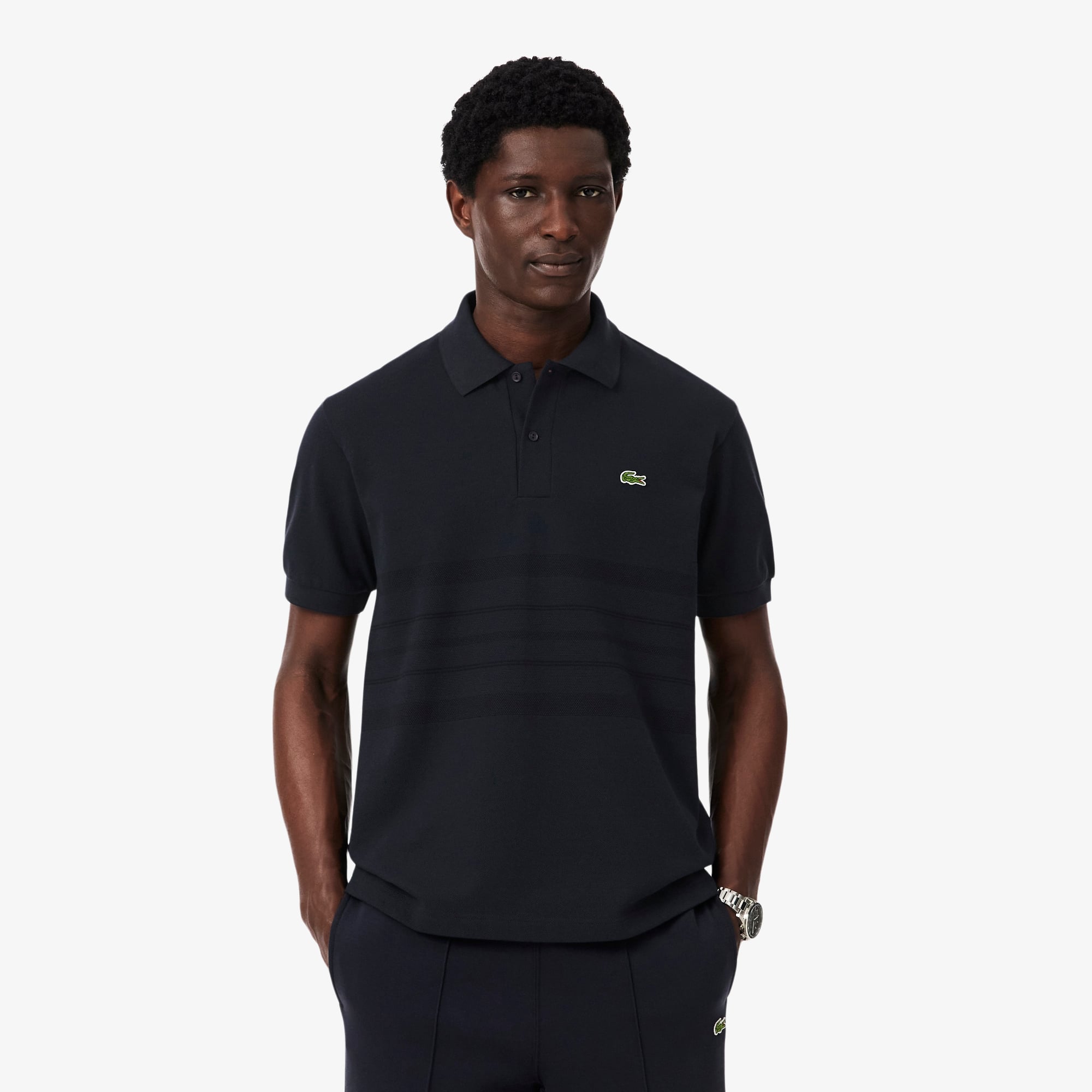 Áo Polo Lacoste Nam Dáng Cổ Điển Kẻ Sọc Sản Xuất Tại Pháp