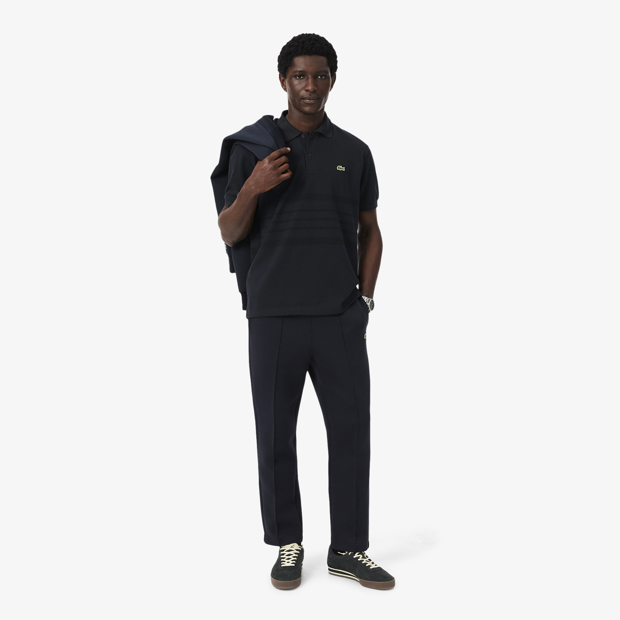 Áo Polo Lacoste Nam Dáng Cổ Điển Kẻ Sọc Sản Xuất Tại Pháp