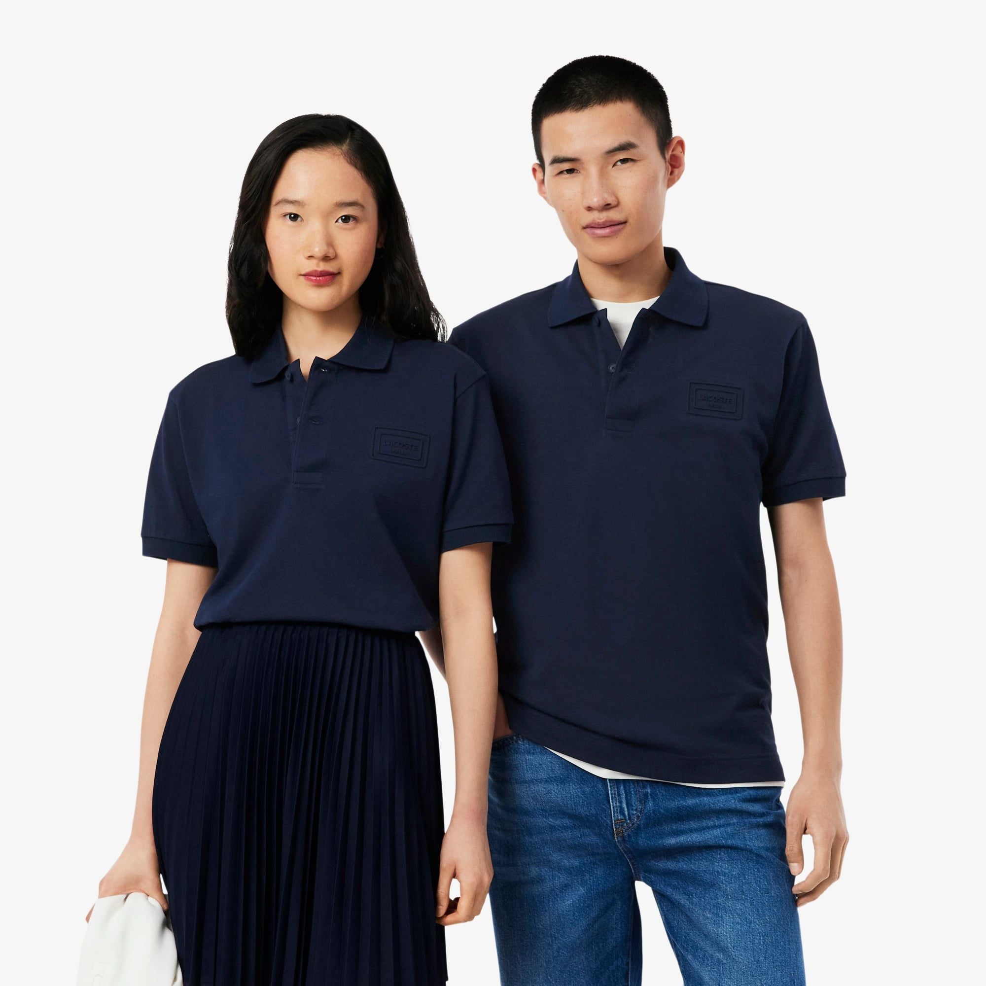 Áo Polo Lacoste Unisex Dáng Cổ Điển Logo Dập Nổi