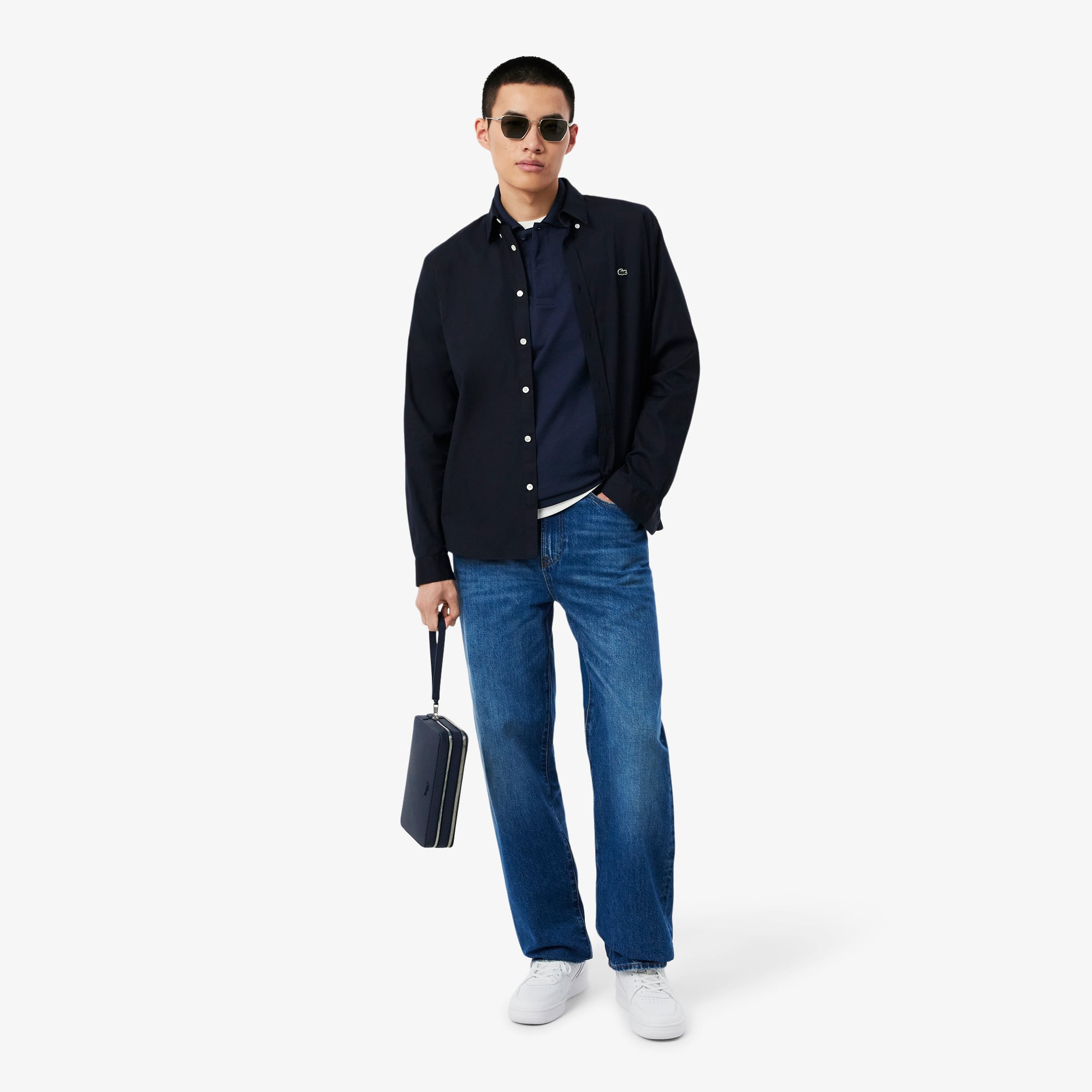 Áo Polo Lacoste Unisex Dáng Cổ Điển Logo Dập Nổi