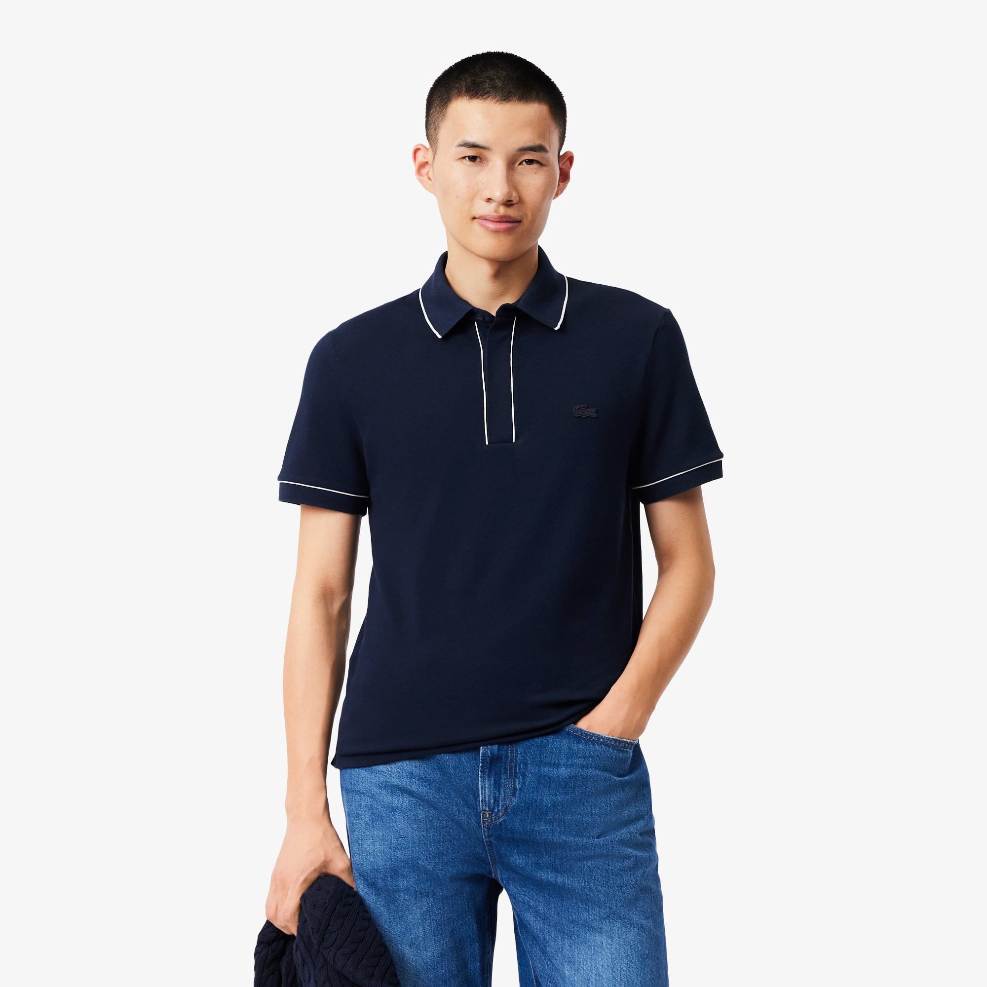 Áo Polo Lacoste Nam Paris Dáng Suông Chất Liệu Piqué