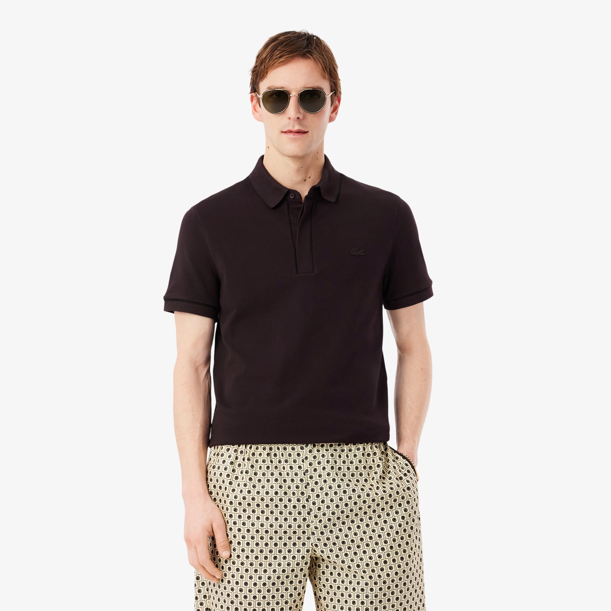 Áo Polo Lacoste Nam Paris Dáng Suông Chất Liệu Piqué