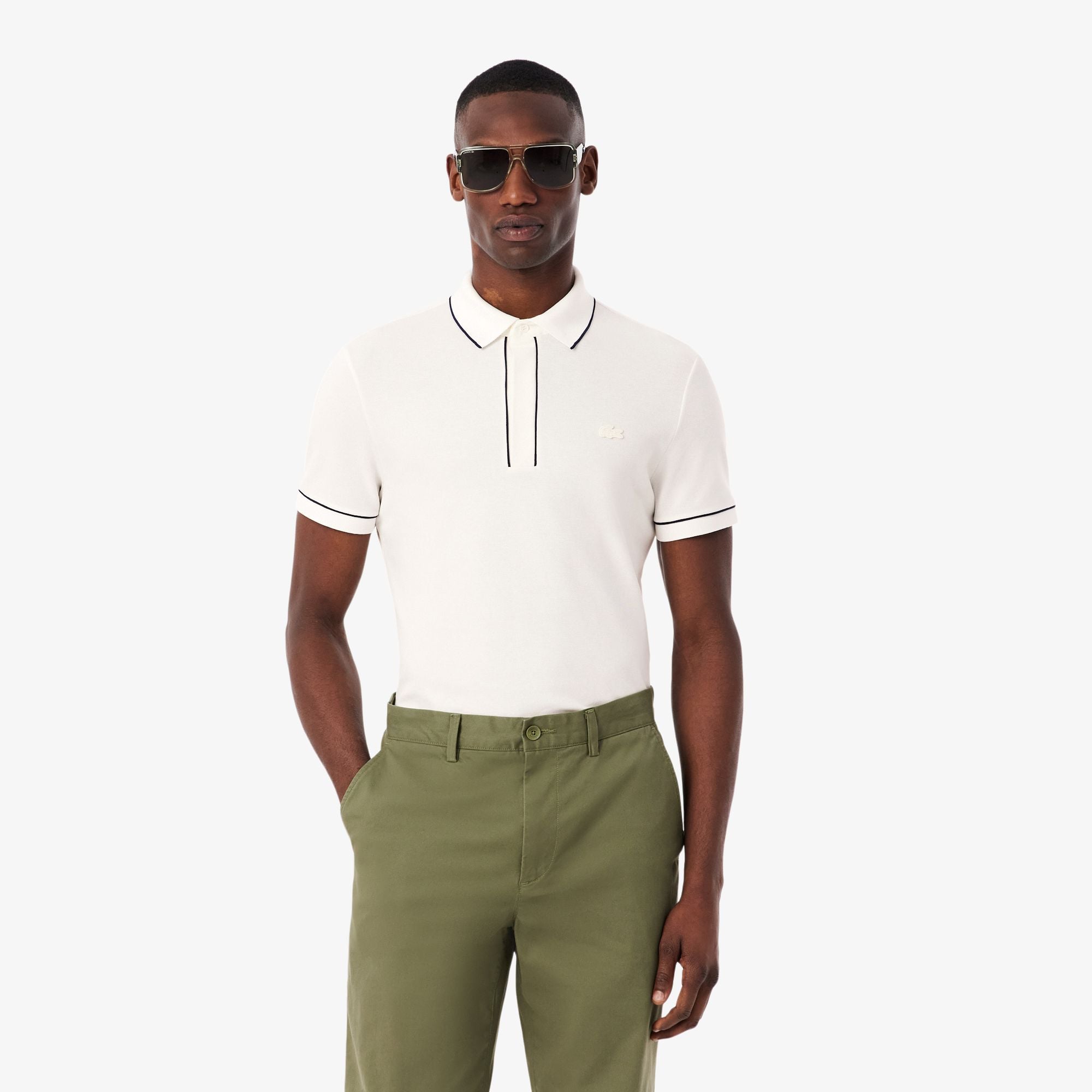 Áo Polo Lacoste Nam Paris Dáng Suông Chất Liệu Piqué
