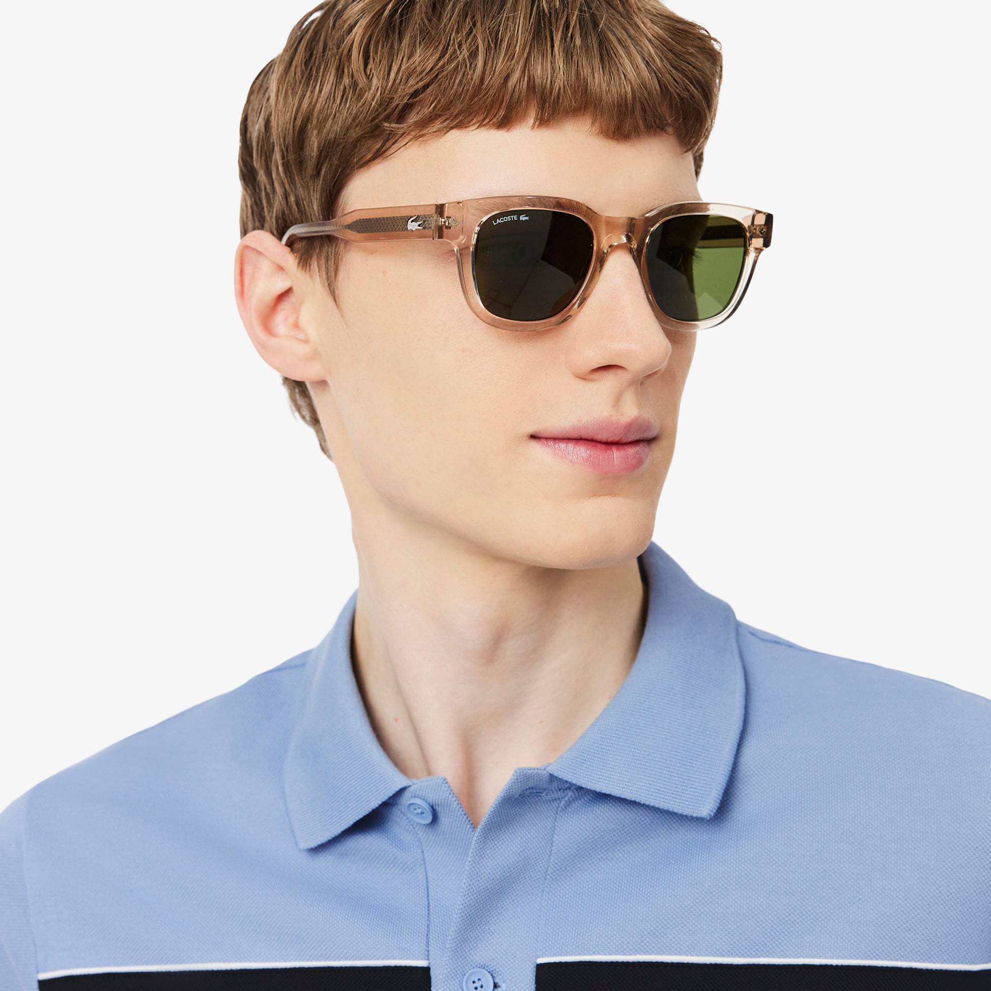 Áo Polo Lacoste Nam Dáng Suông Chất Liệu Piqué Họa Tiết Color-Block