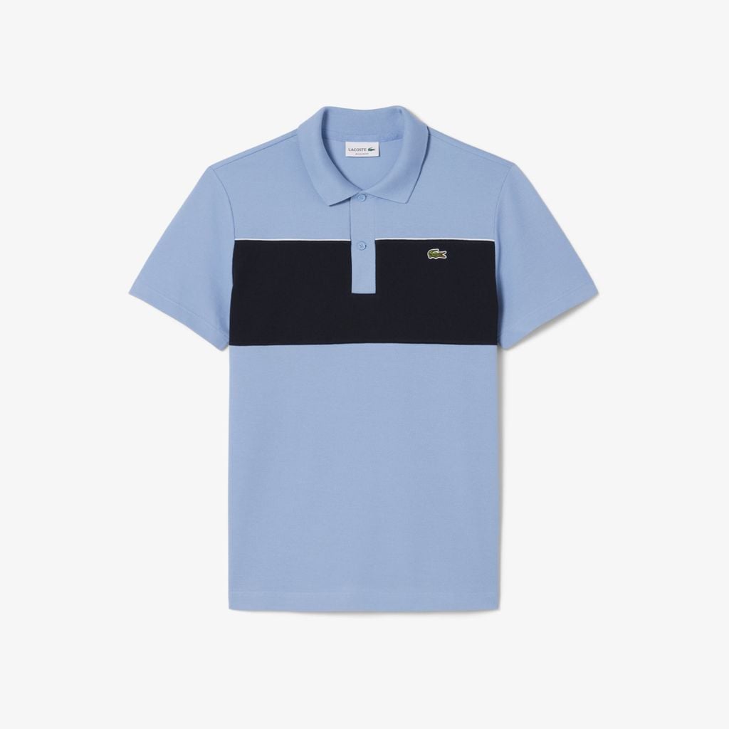 Áo Polo Lacoste Nam Dáng Suông Chất Liệu Piqué Họa Tiết Color-Block