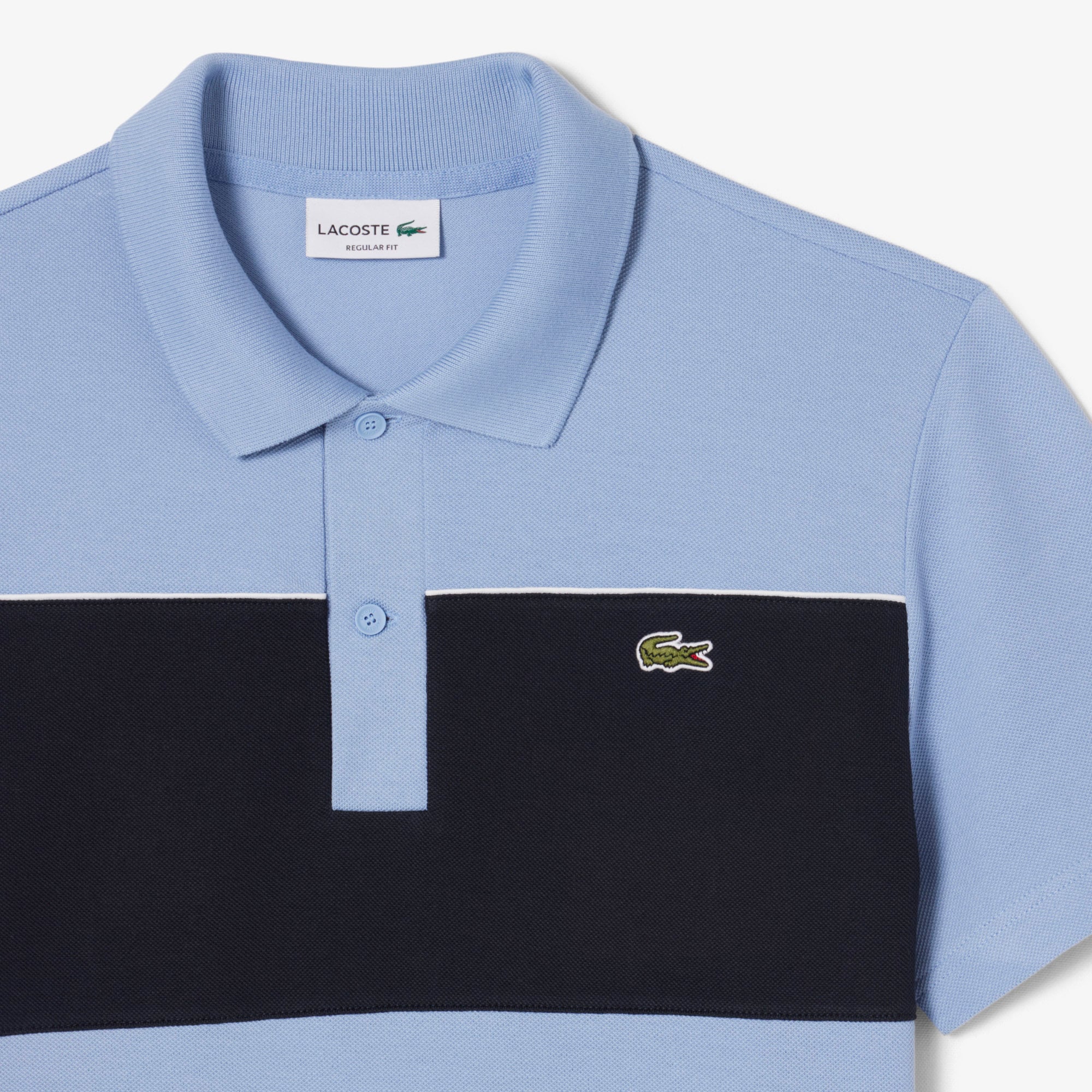 Áo Polo Lacoste Nam Dáng Suông Chất Liệu Piqué Họa Tiết Color-Block