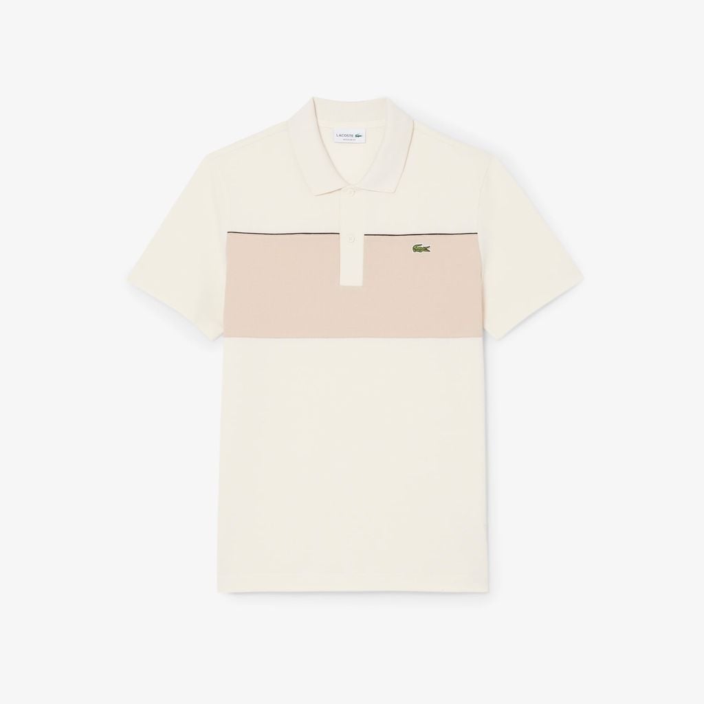 Áo Polo Lacoste Nam Dáng Suông Chất Liệu Piqué Họa Tiết Color-Block