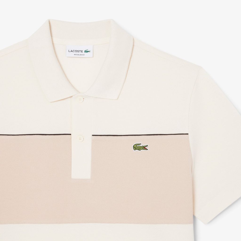 Áo Polo Lacoste Nam Dáng Suông Chất Liệu Piqué Họa Tiết Color-Block