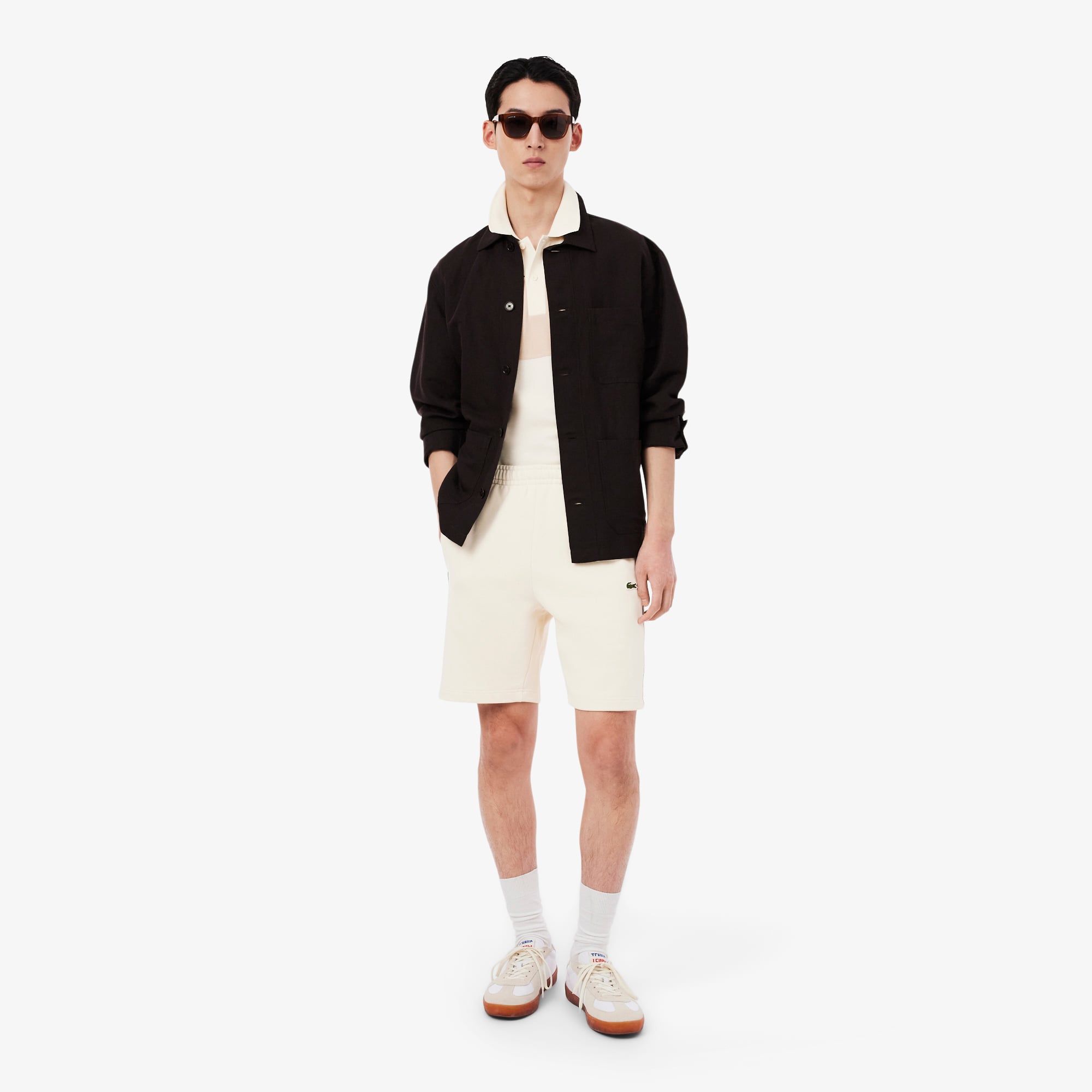 Áo Polo Lacoste Nam Dáng Suông Chất Liệu Piqué Họa Tiết Color-Block