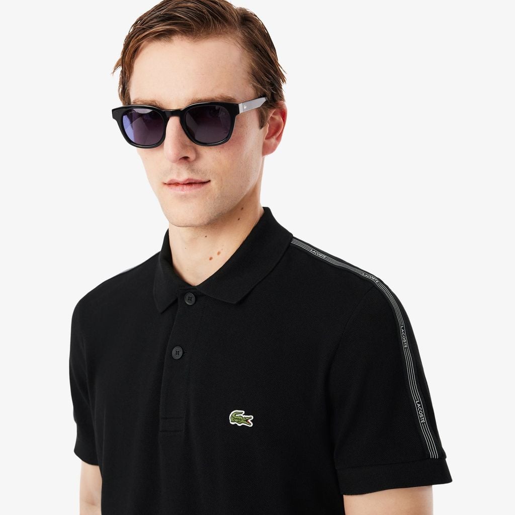 Áo Polo Lacoste Nam Dáng Suông Kẻ Sọc Có Logo