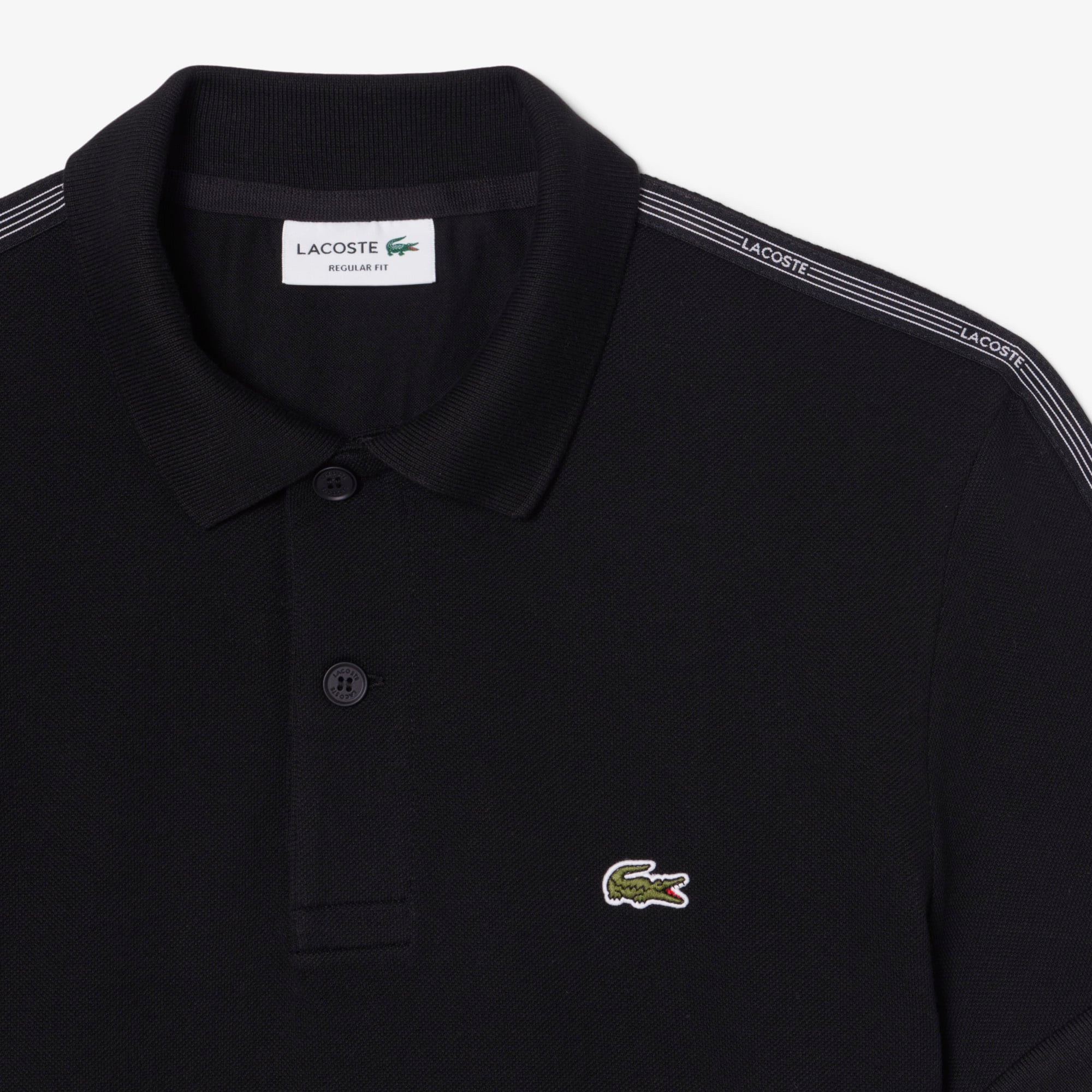 Áo Polo Lacoste Nam Dáng Suông Kẻ Sọc Có Logo