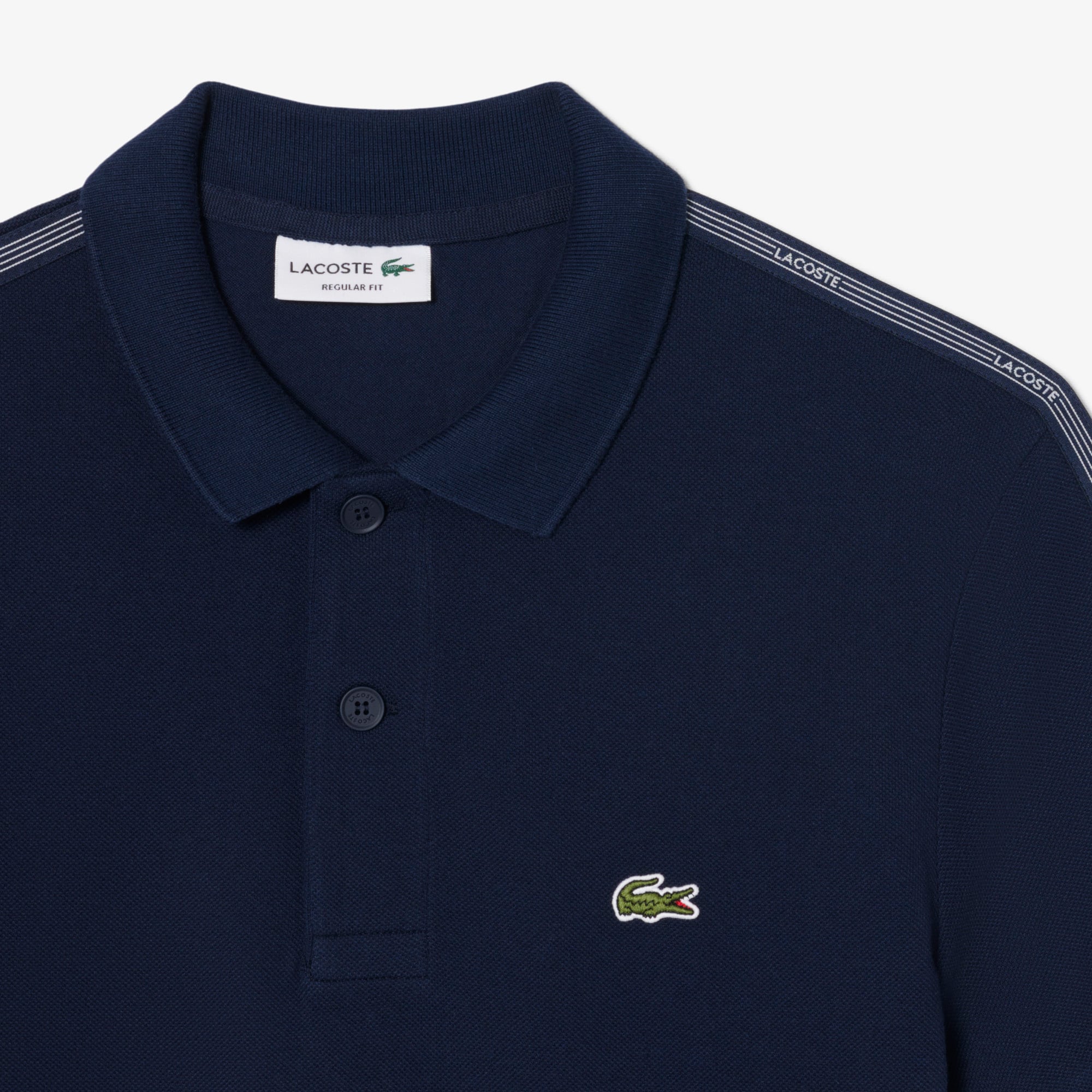Áo Polo Lacoste Nam Dáng Suông Kẻ Sọc Có Logo