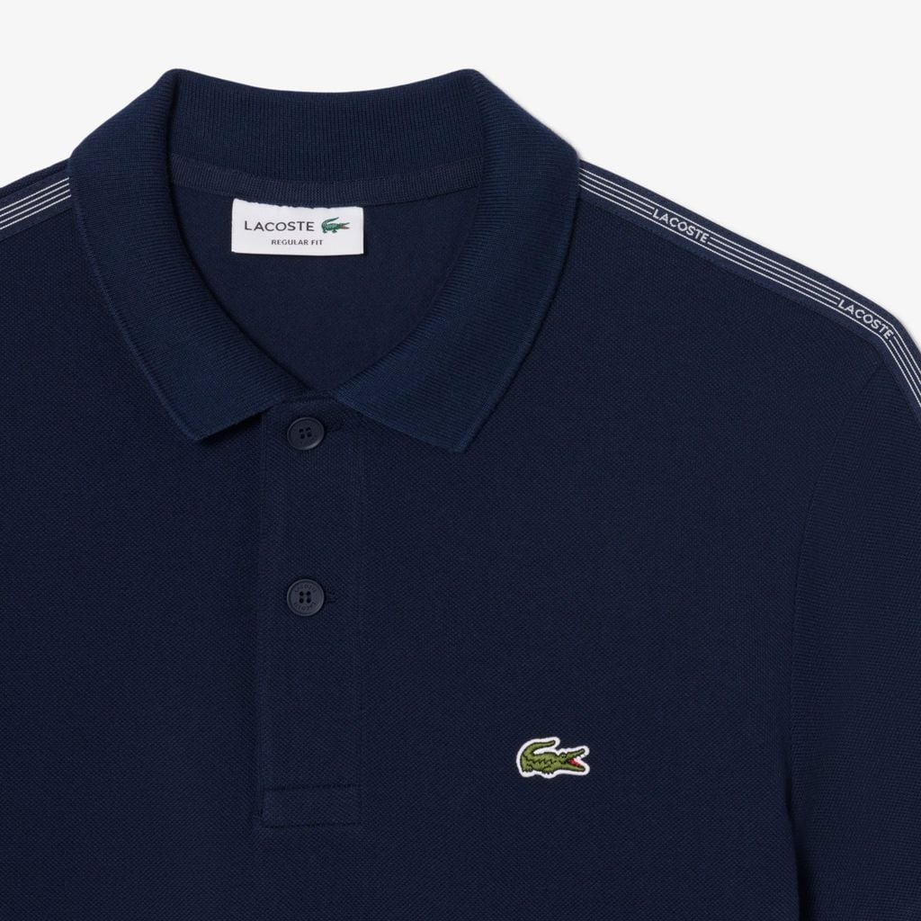 Áo Polo Lacoste Nam Dáng Suông Kẻ Sọc Có Logo