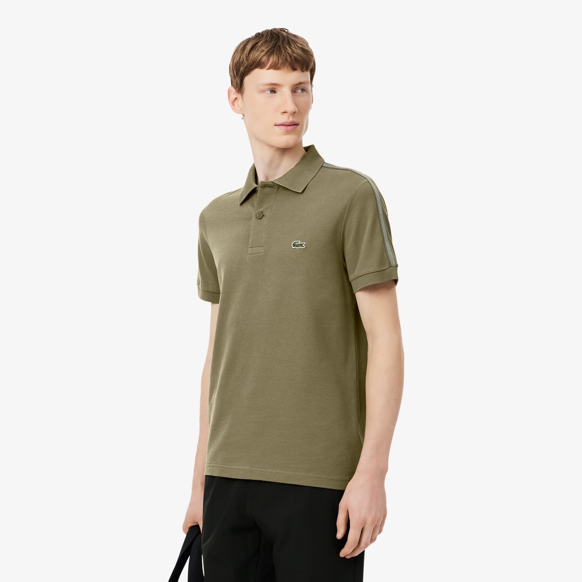 Áo Polo Lacoste Nam Dáng Suông Kẻ Sọc Có Logo
