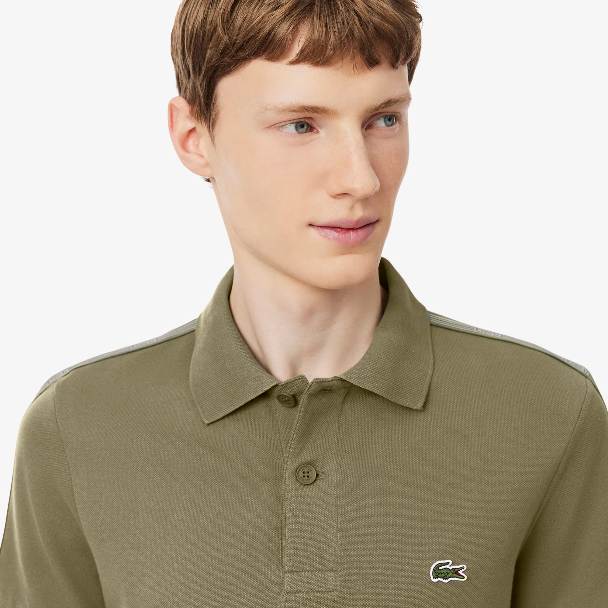 Áo Polo Lacoste Nam Dáng Suông Kẻ Sọc Có Logo