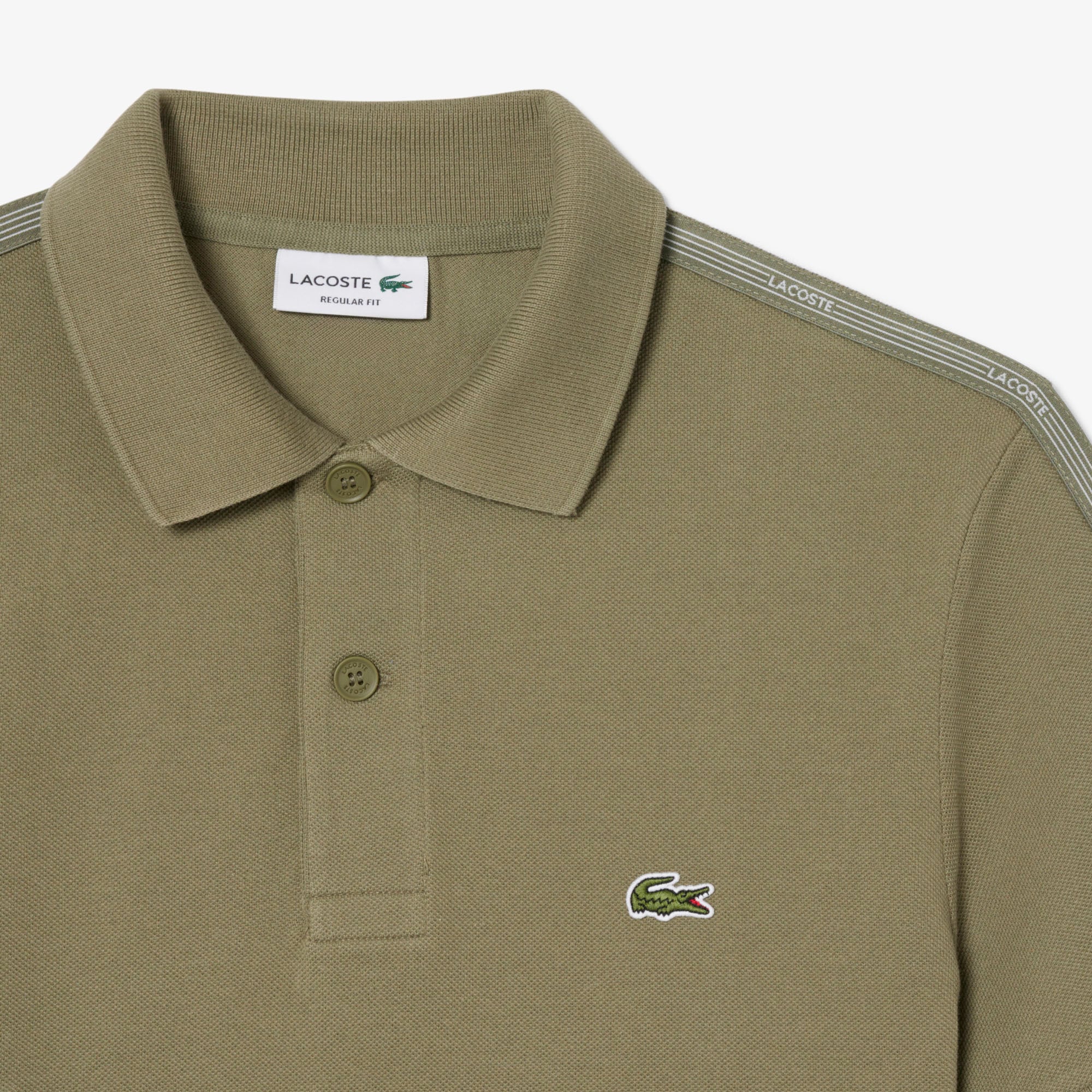Áo Polo Lacoste Nam Dáng Suông Kẻ Sọc Có Logo