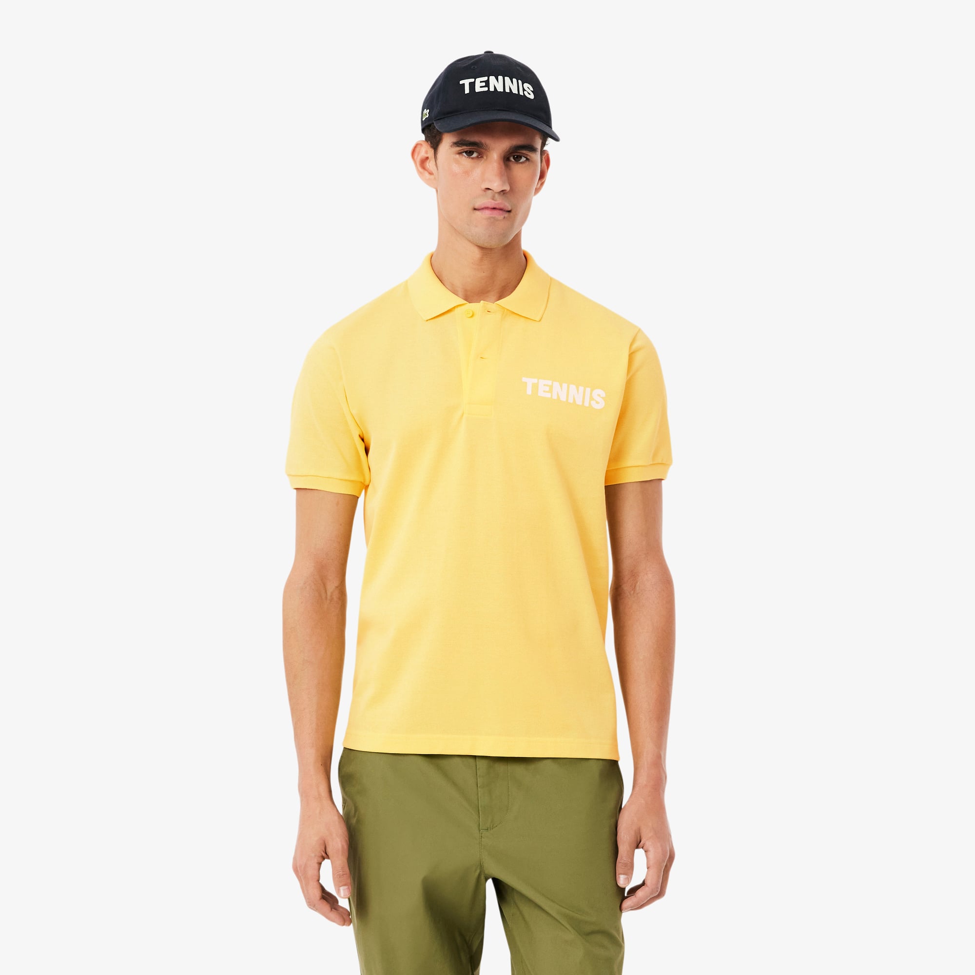 Áo Polo Lacoste Nam Dáng Cổ Điển Chất Liệu Petit Piqué In Họa Tiết