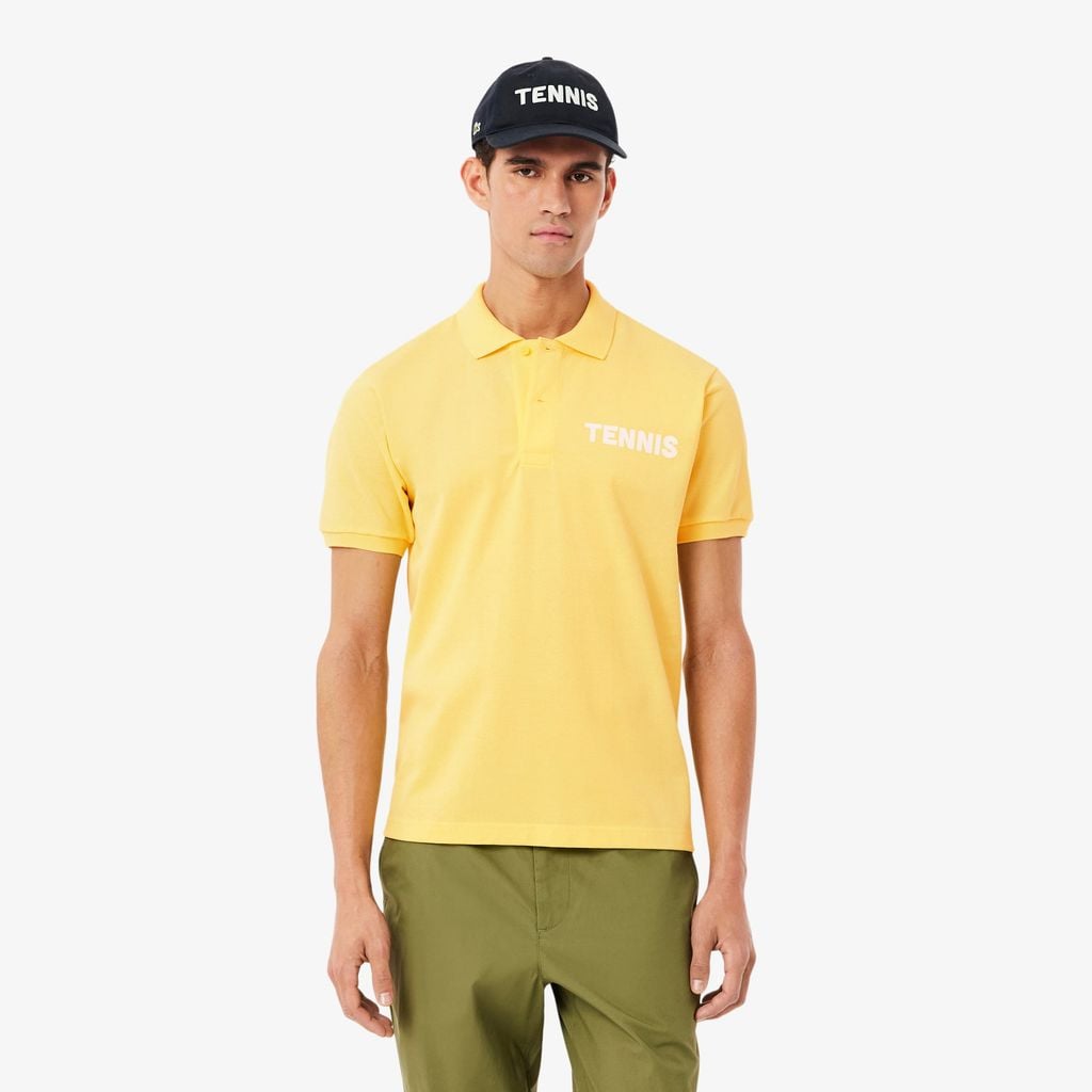 Áo Polo Lacoste Nam Dáng Cổ Điển Chất Liệu Petit Piqué In Họa Tiết
