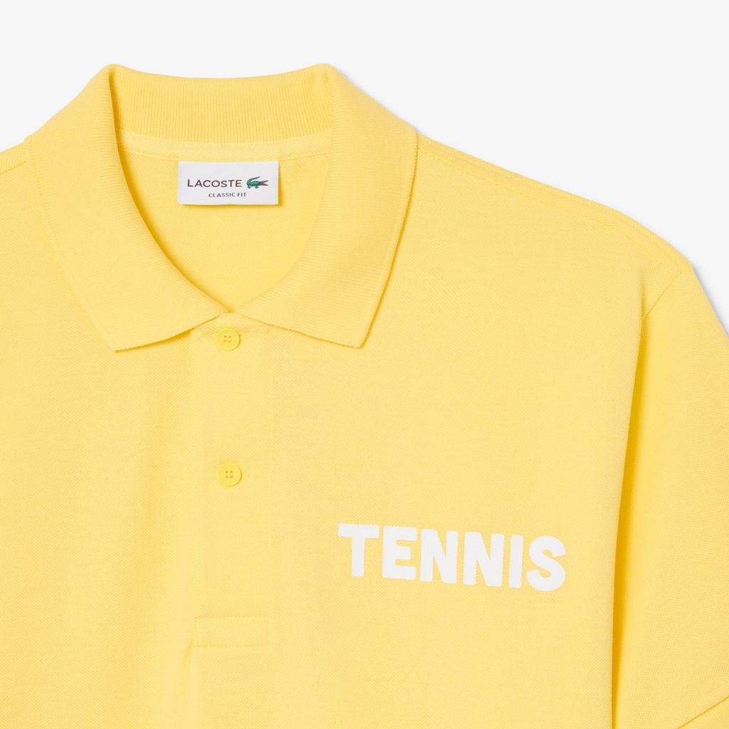 Áo Polo Lacoste Nam Dáng Cổ Điển Chất Liệu Petit Piqué In Họa Tiết