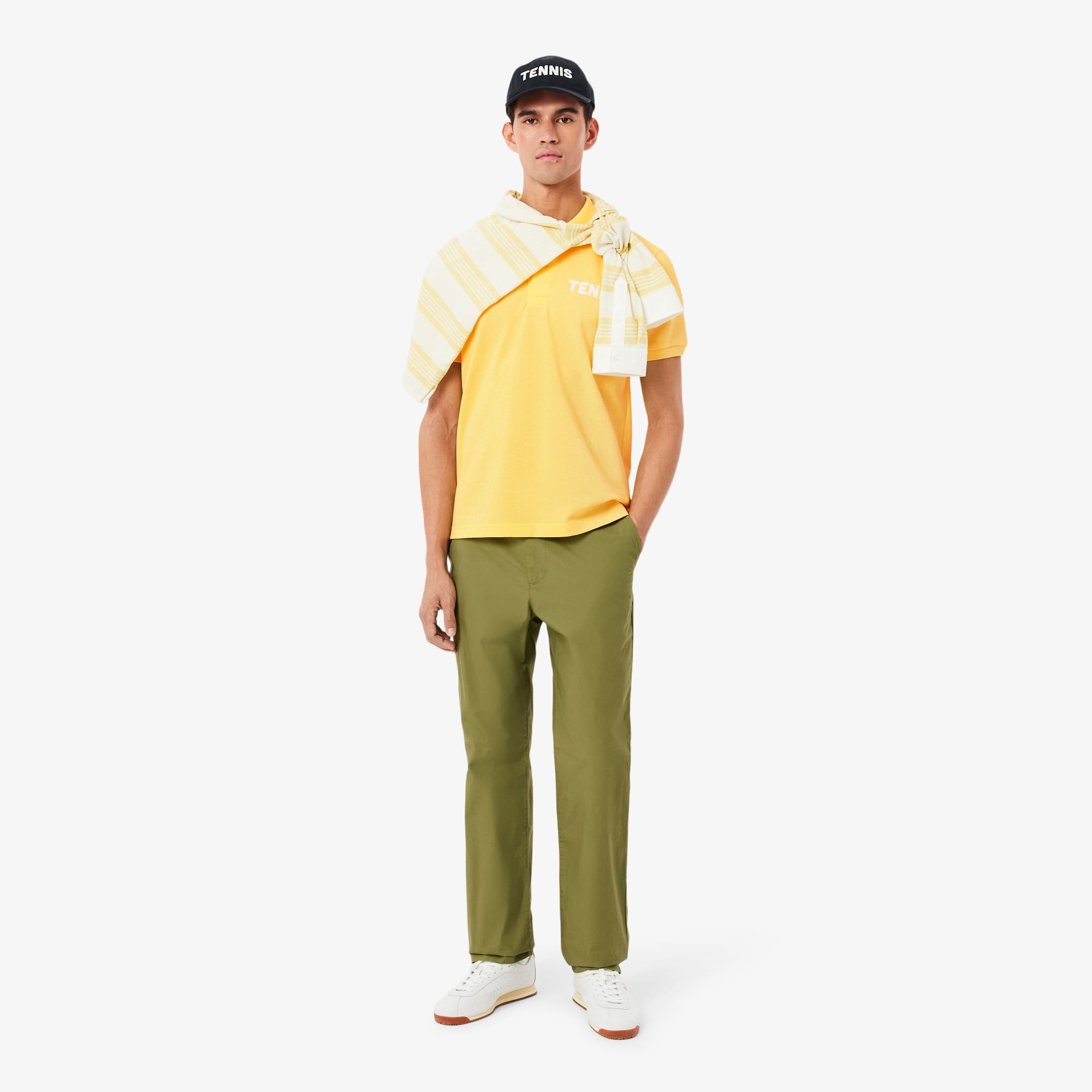 Áo Polo Lacoste Nam Dáng Cổ Điển Chất Liệu Petit Piqué In Họa Tiết
