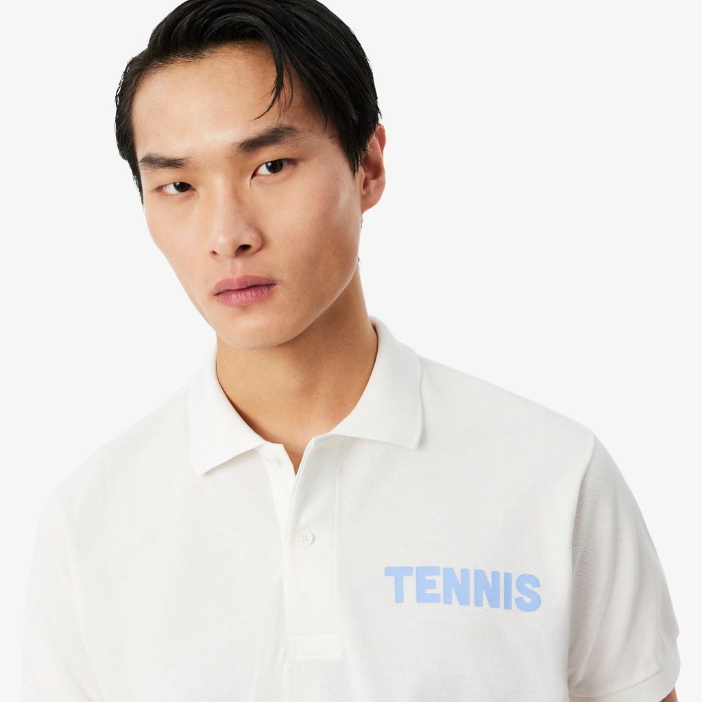 Áo Polo Lacoste Nam Dáng Cổ Điển Chất Liệu Petit Piqué In Họa Tiết