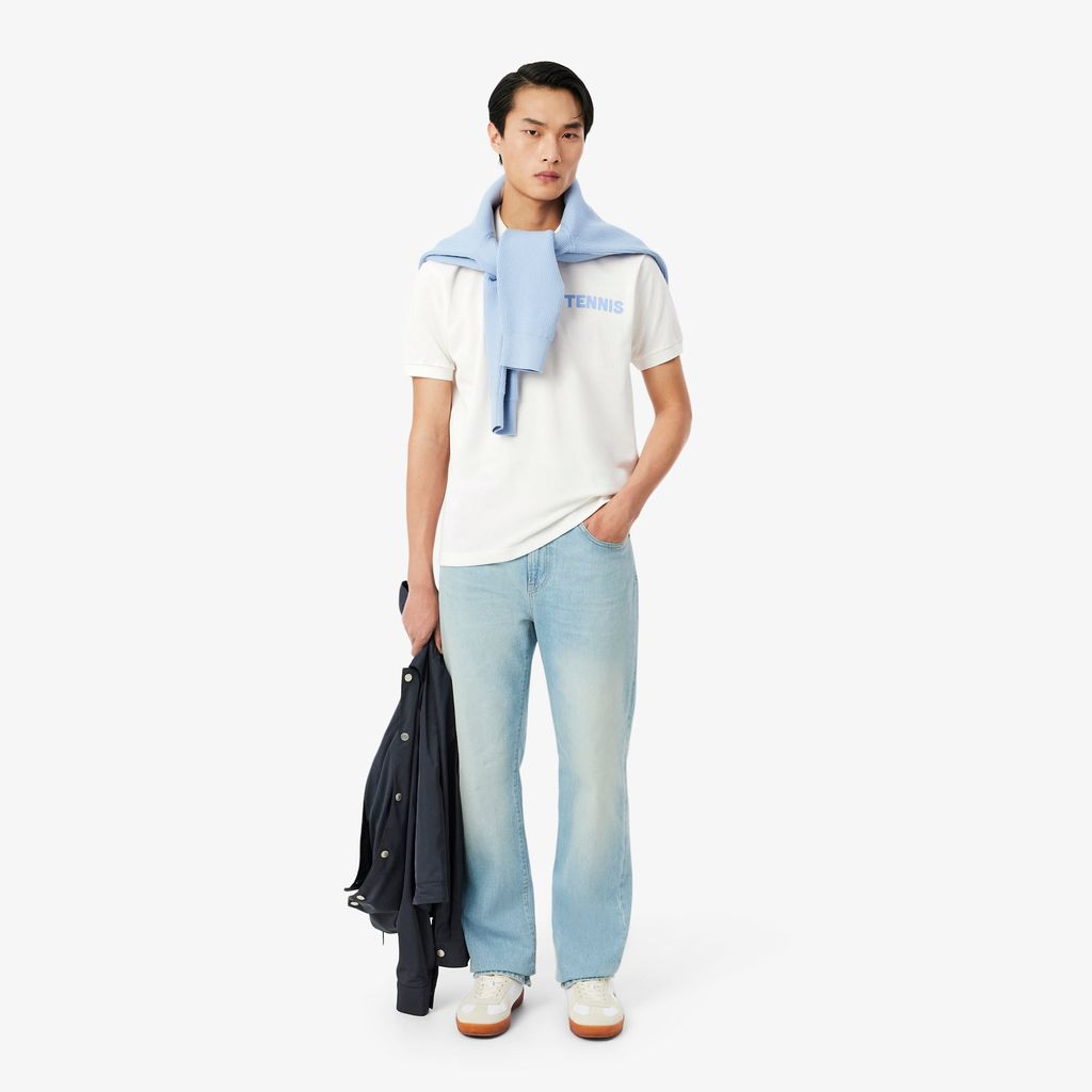 Áo Polo Lacoste Nam Dáng Cổ Điển Chất Liệu Petit Piqué In Họa Tiết